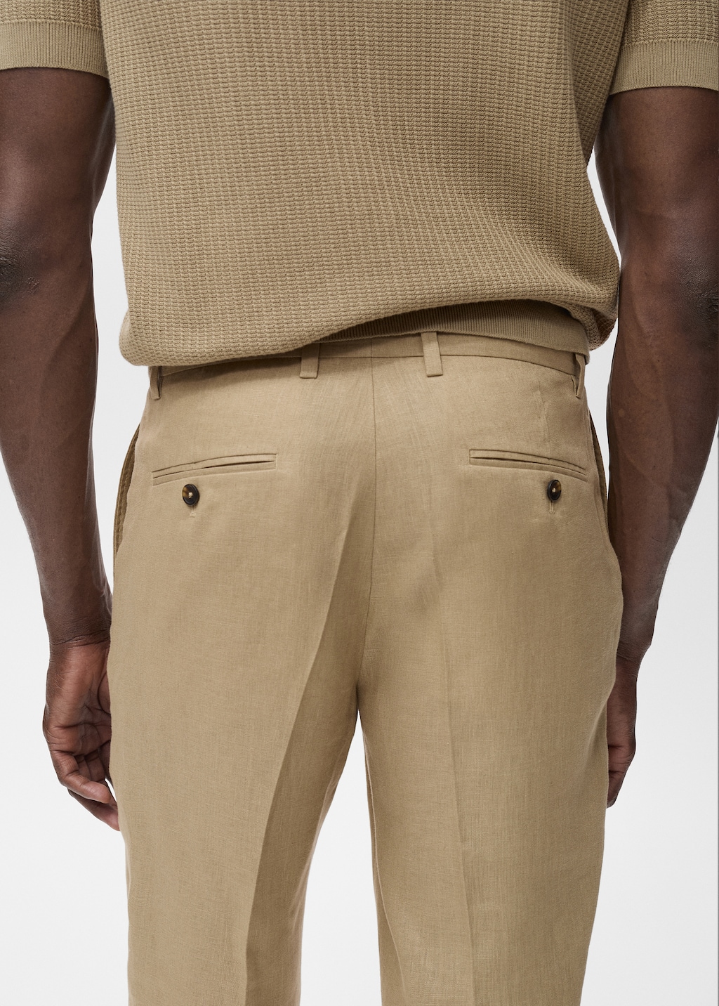 Slim-fit 100% linen pants