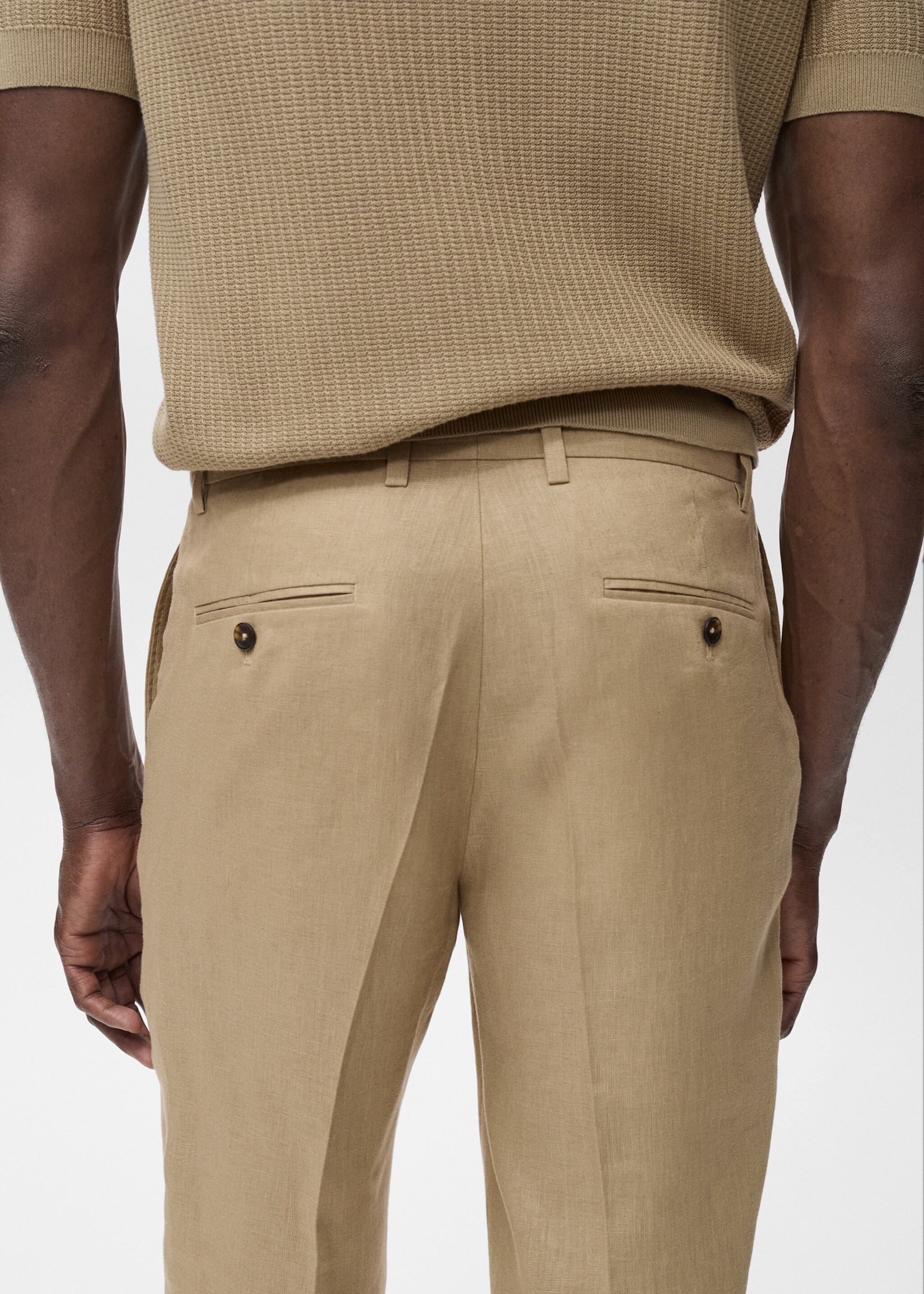 Slim-fit 100% linen trousers - Details of the article 6