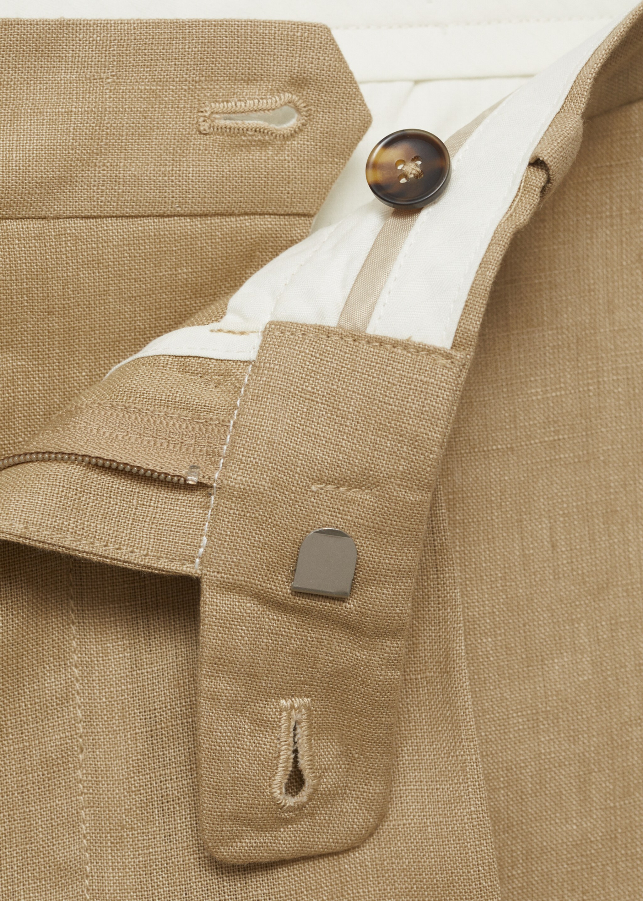 Slim-fit 100% linen trousers - Details of the article 8