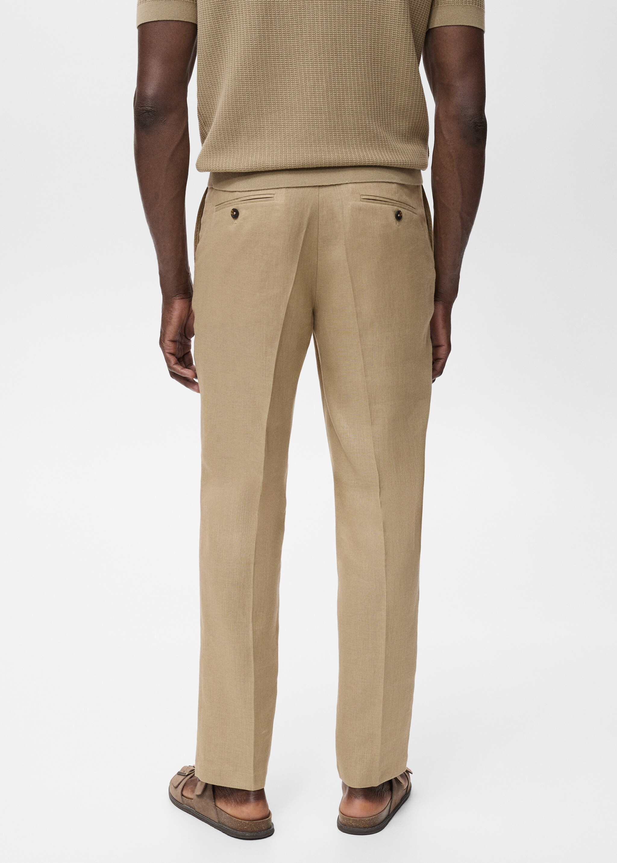 Slim-fit 100% linen trousers - Reverse of the article