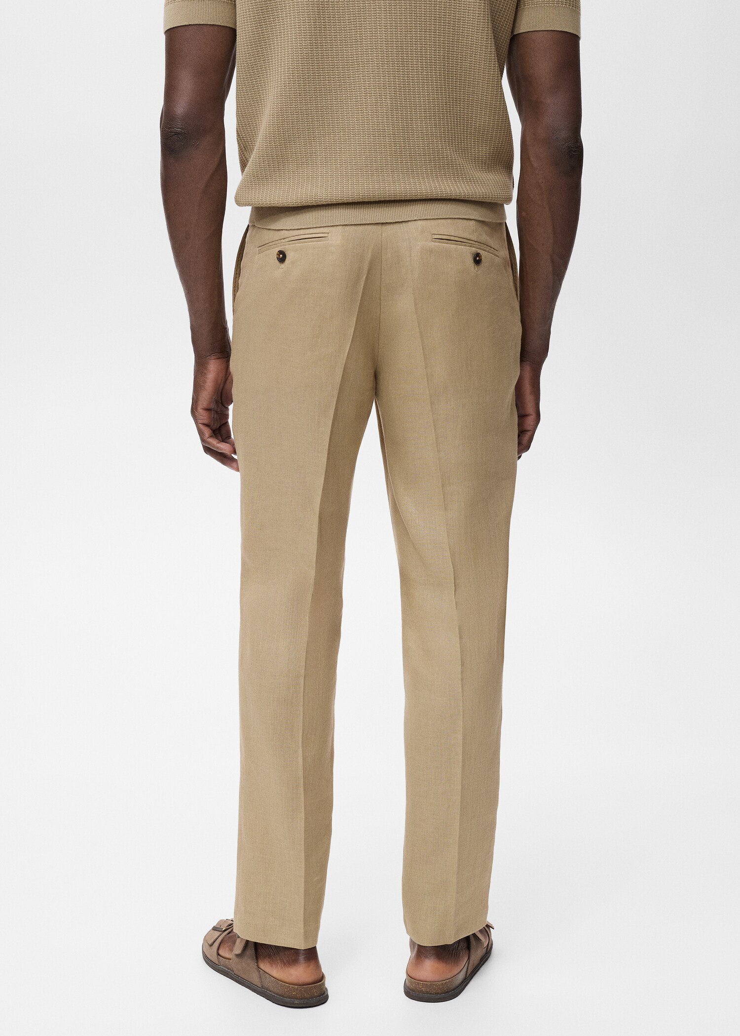 Pantalón 100% lino slim fit - Reverso del artículo