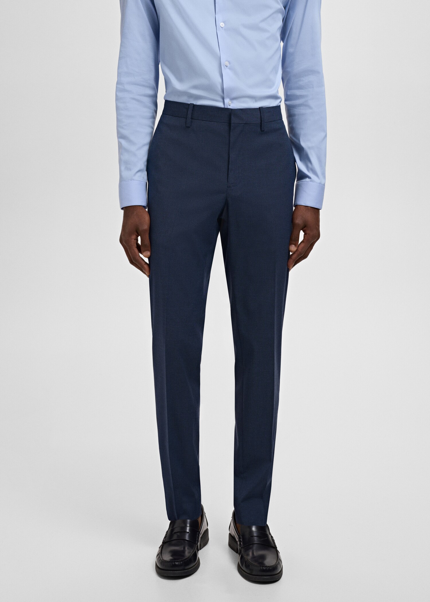 Stretch fabric super slim-fit suit trousers - Medium plane