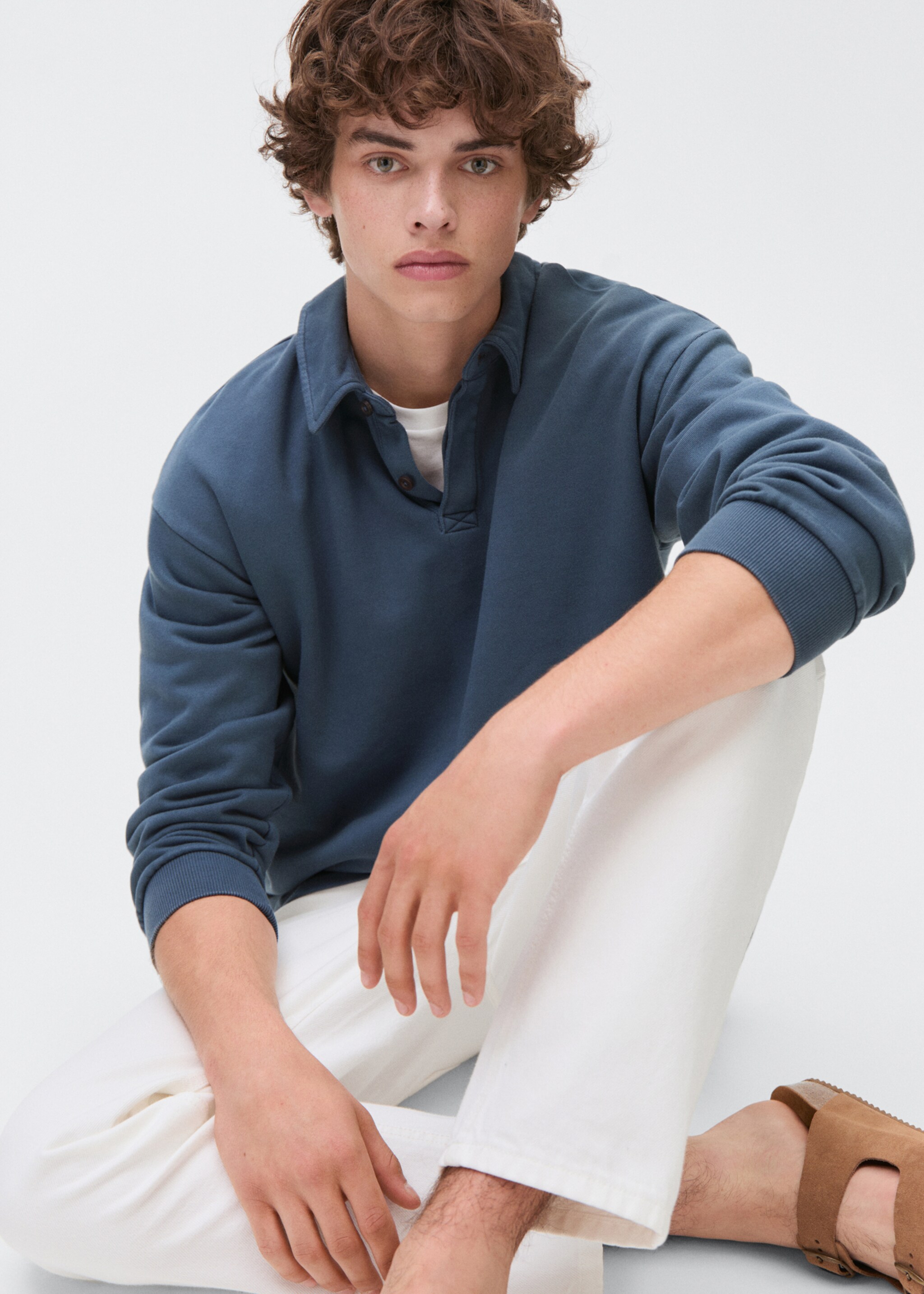 Sweatshirt mit Poloshirt-Kragen - Detail des Artikels 2