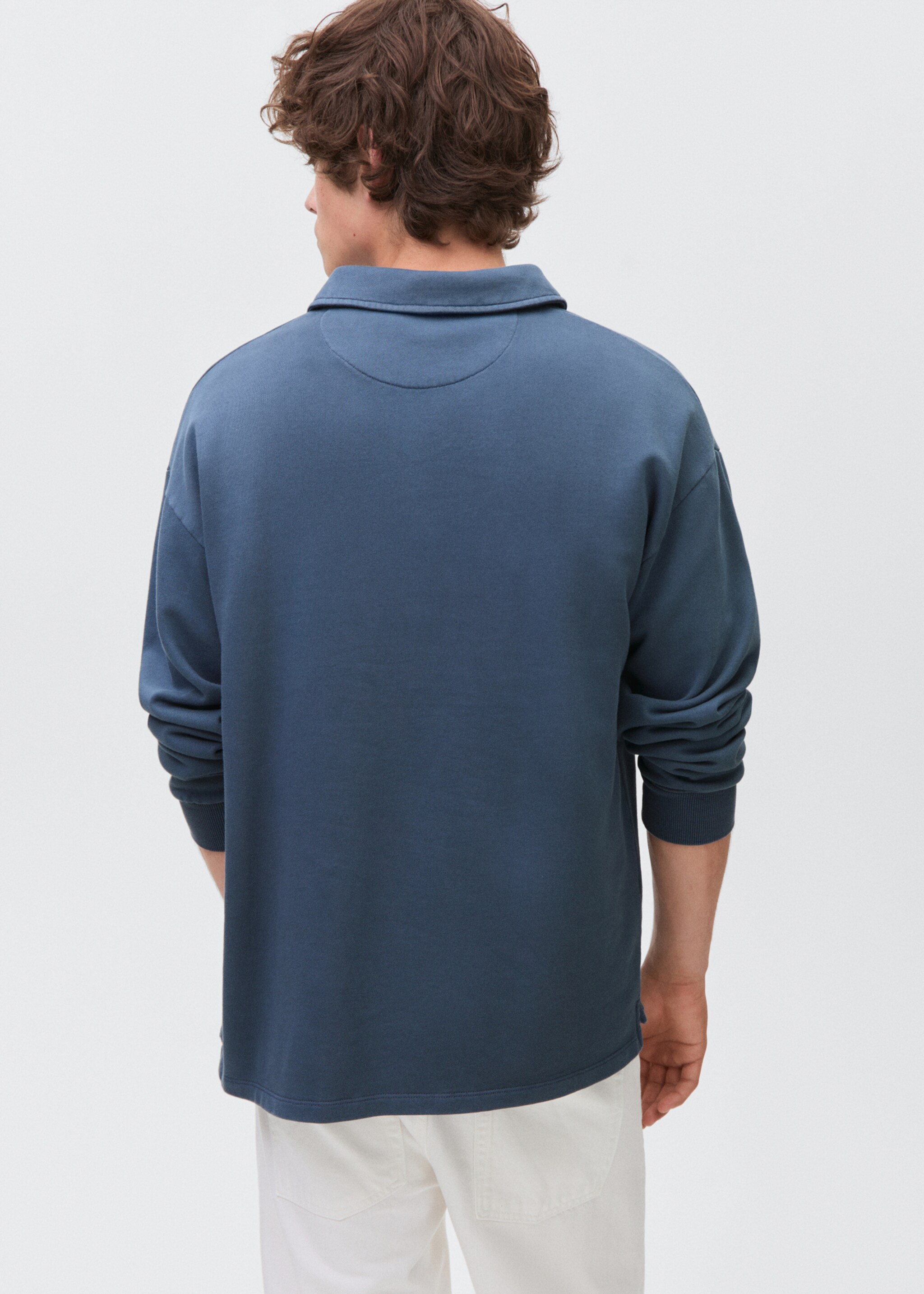 Sweatshirt mit Poloshirt-Kragen - Rückseite des Artikels
