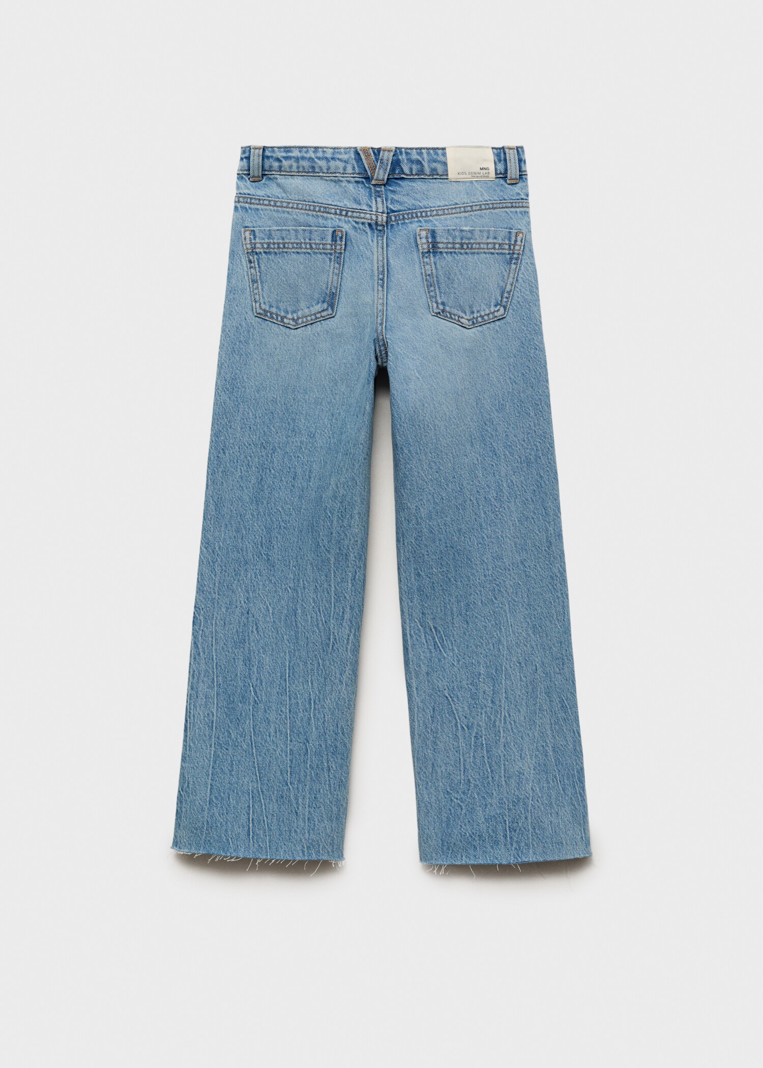 Wideleg-Jeans mit ausgefranstem Saum - Rückseite des Artikels
