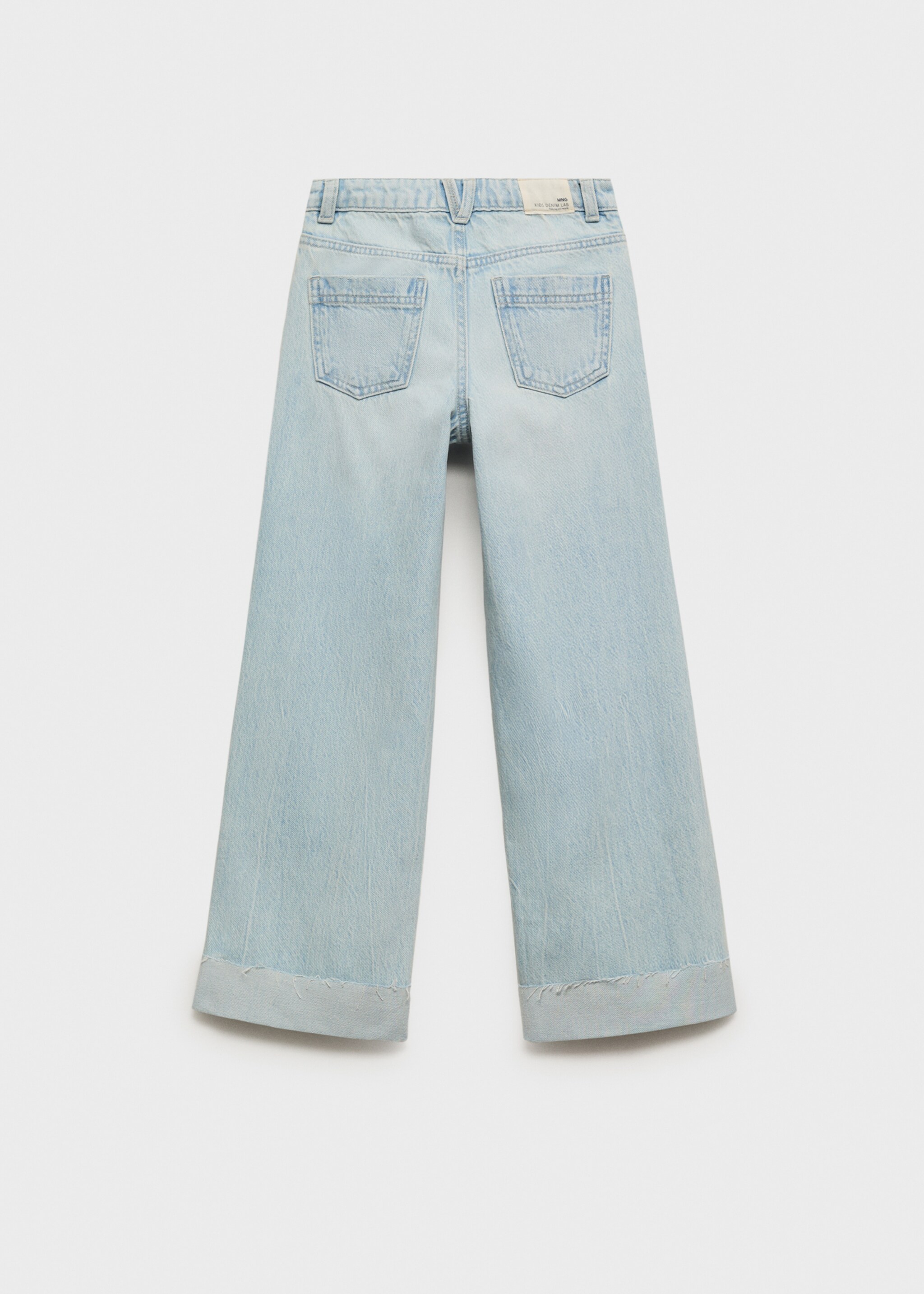 Wideleg jeans with turned-up hem - Reverse of the article