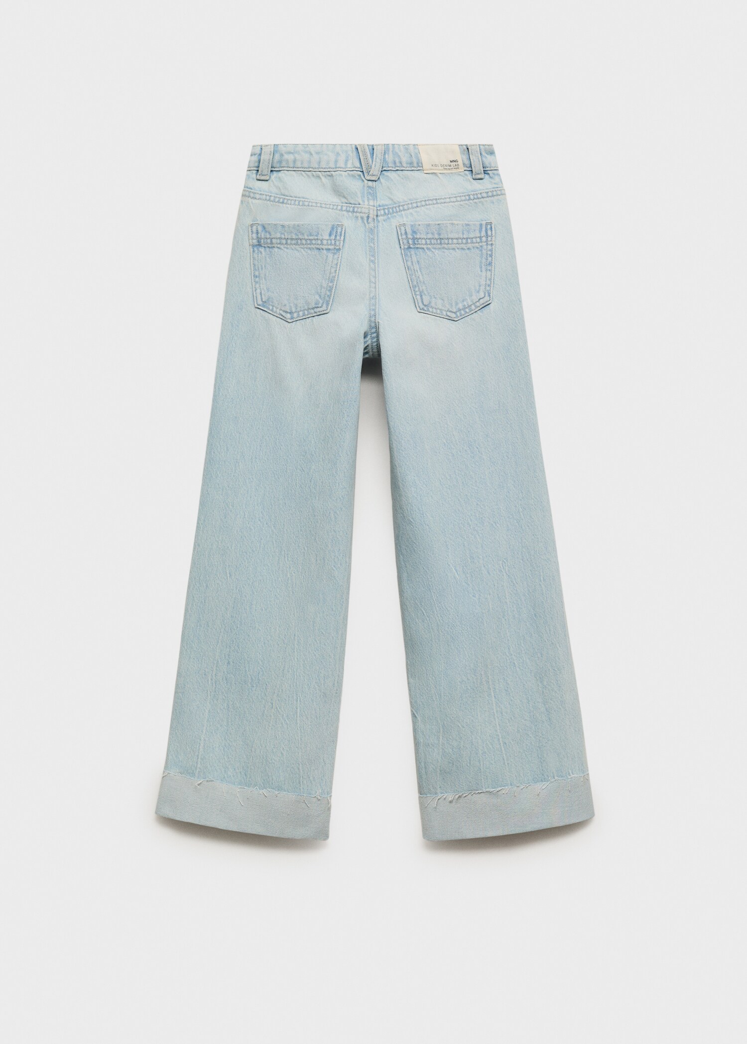 Wideleg jeans with turned-up hem - Reverse of the article