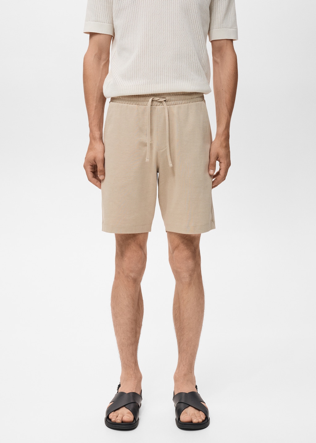 100% cotton bermuda shorts with drawstring