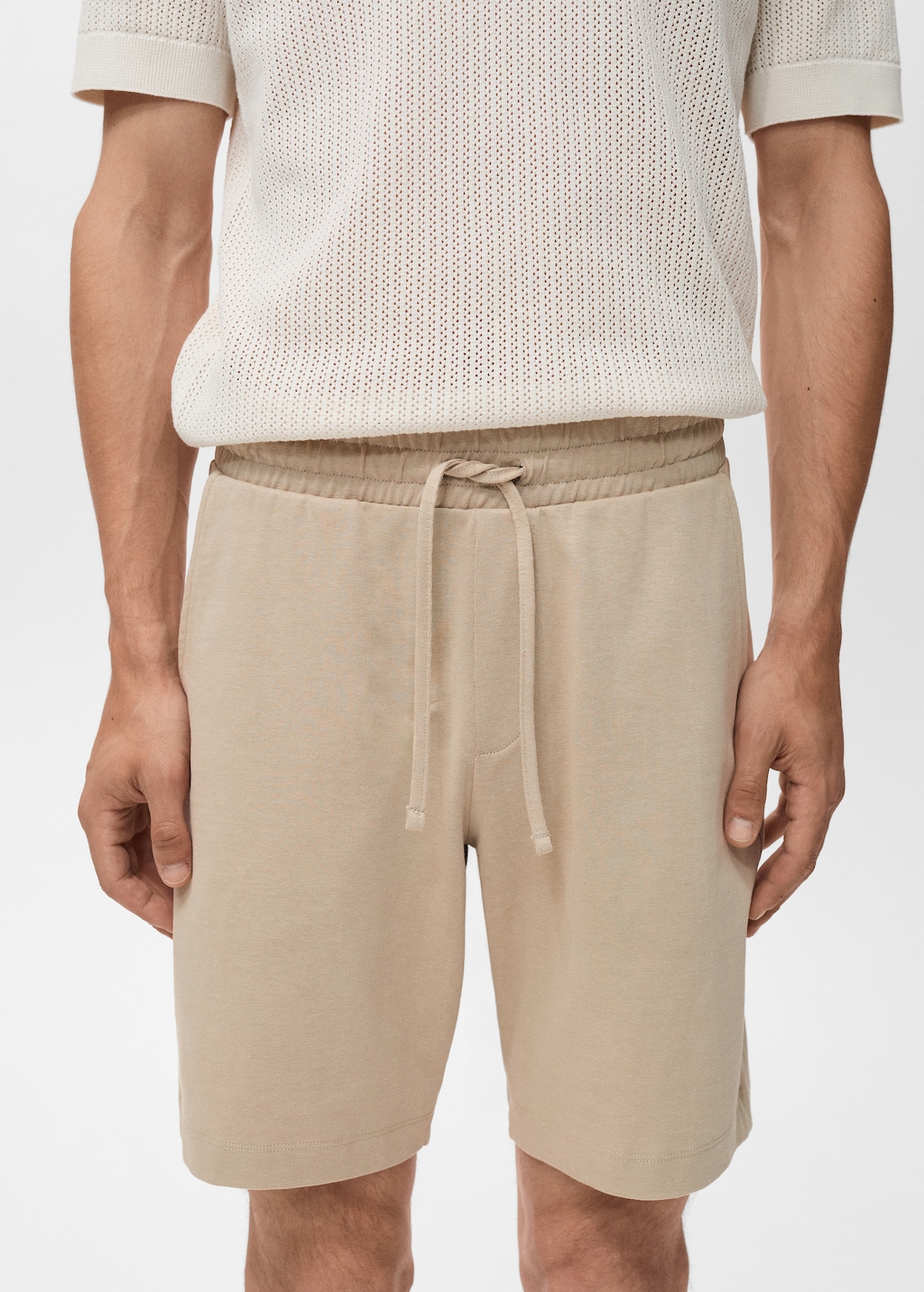 100% cotton bermuda shorts with drawstring