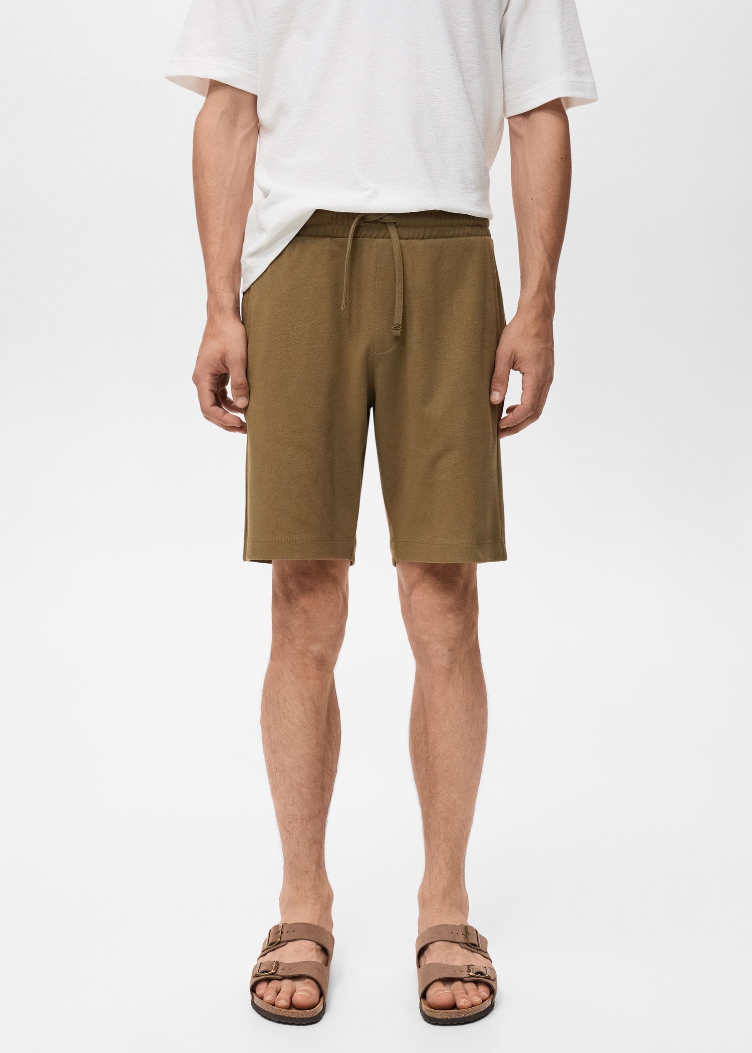 100% cotton bermuda shorts with drawstring - Medium plane