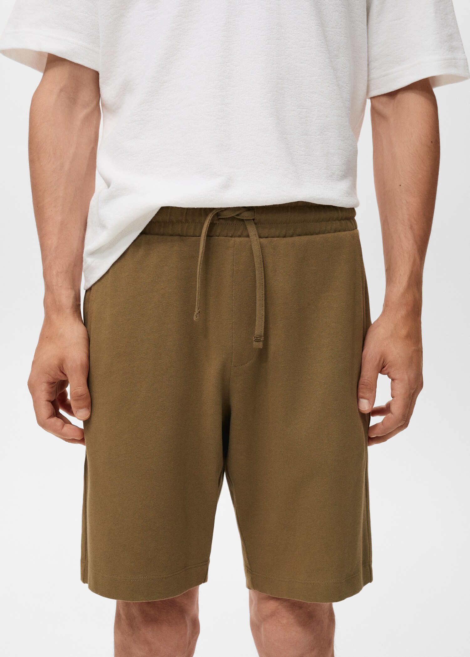 100% cotton bermuda shorts with drawstring - Details of the article 1