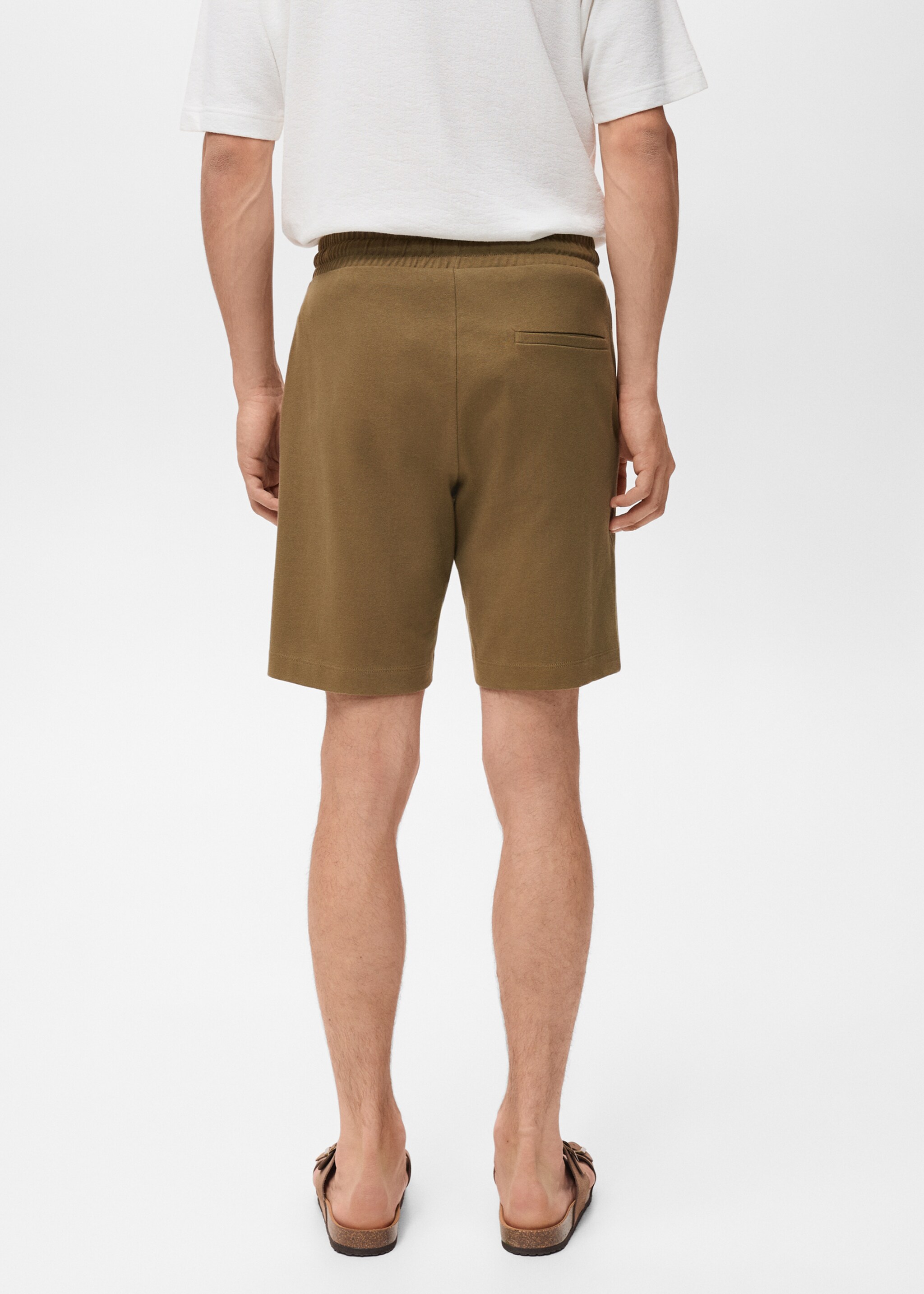 100% cotton bermuda shorts with drawstring - Reverse of the article