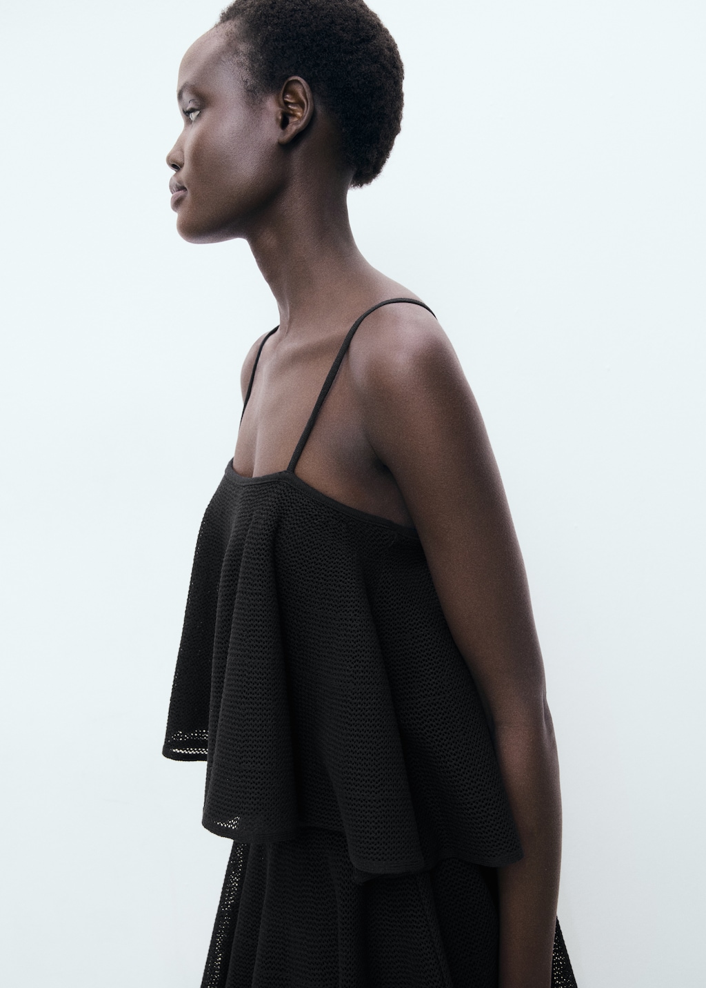 Ruffle knit dress