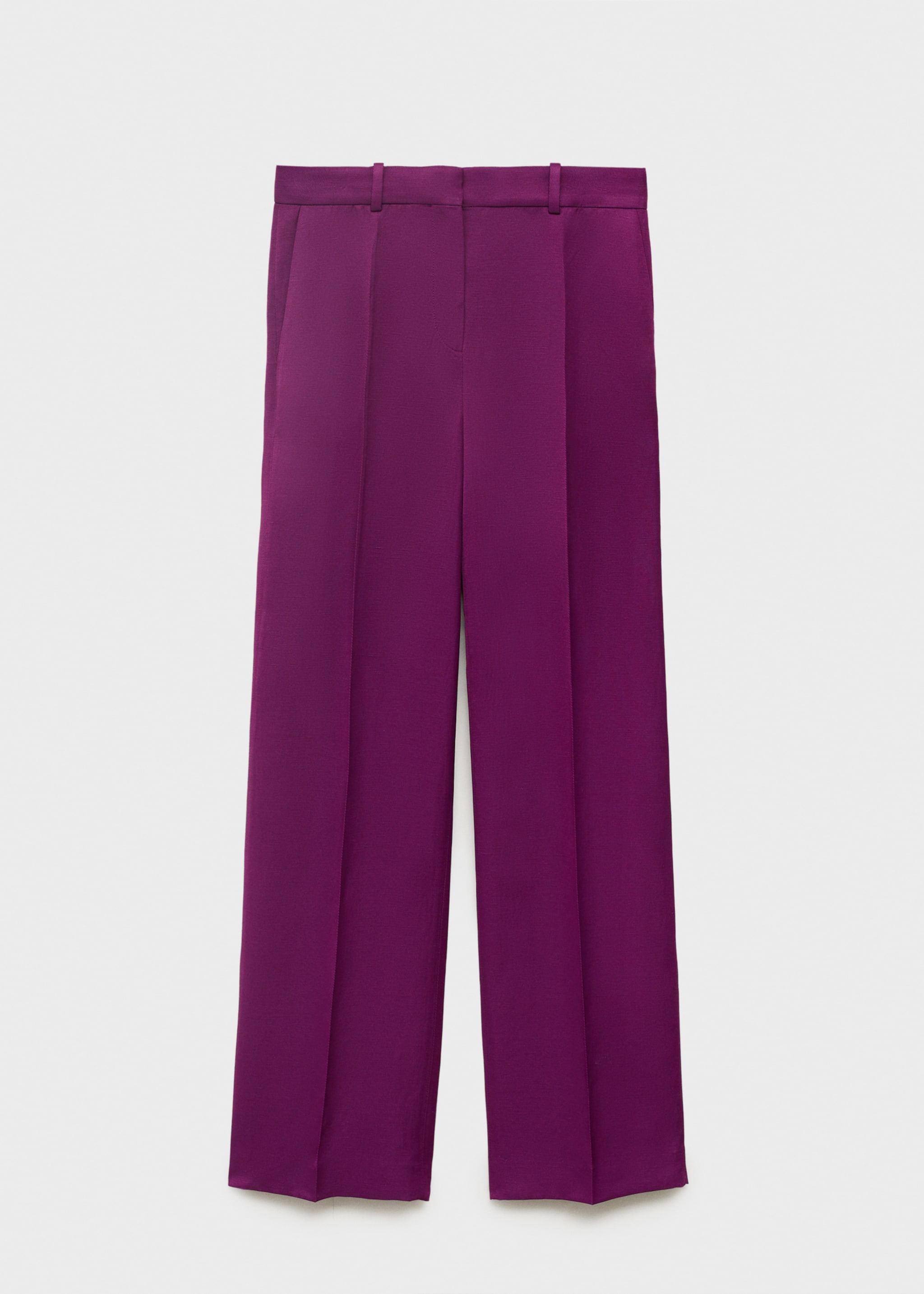 Straight-fit linen-blend suit trousers - Article without model