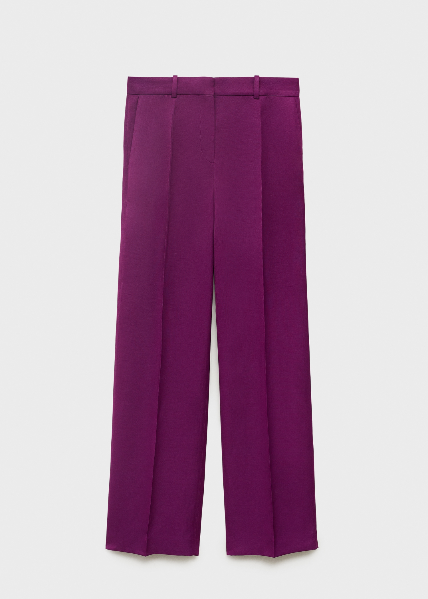 Straight-fit linen-blend suit trousers - Article without model