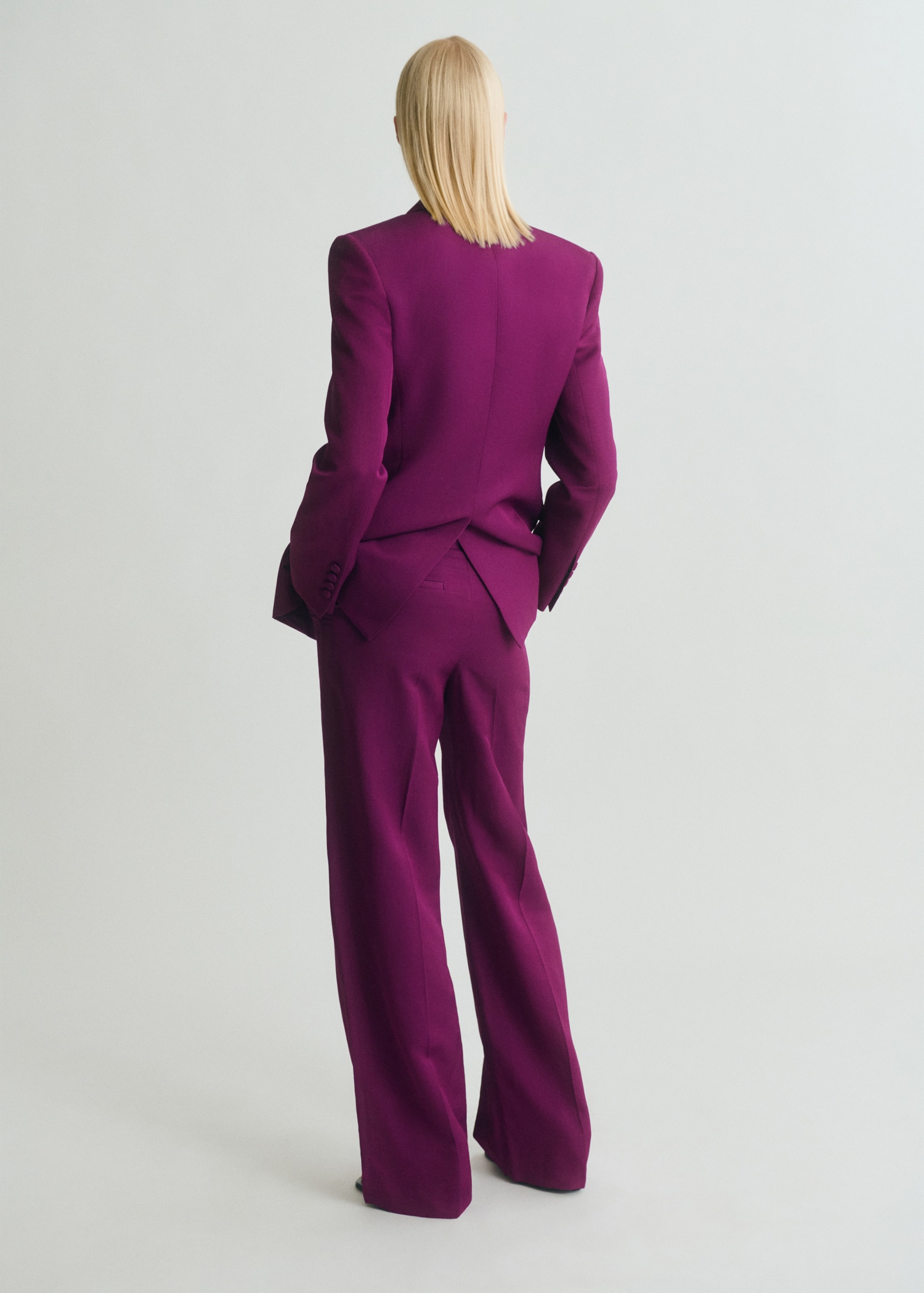 Straight-fit linen-blend suit trousers - Reverse of the article