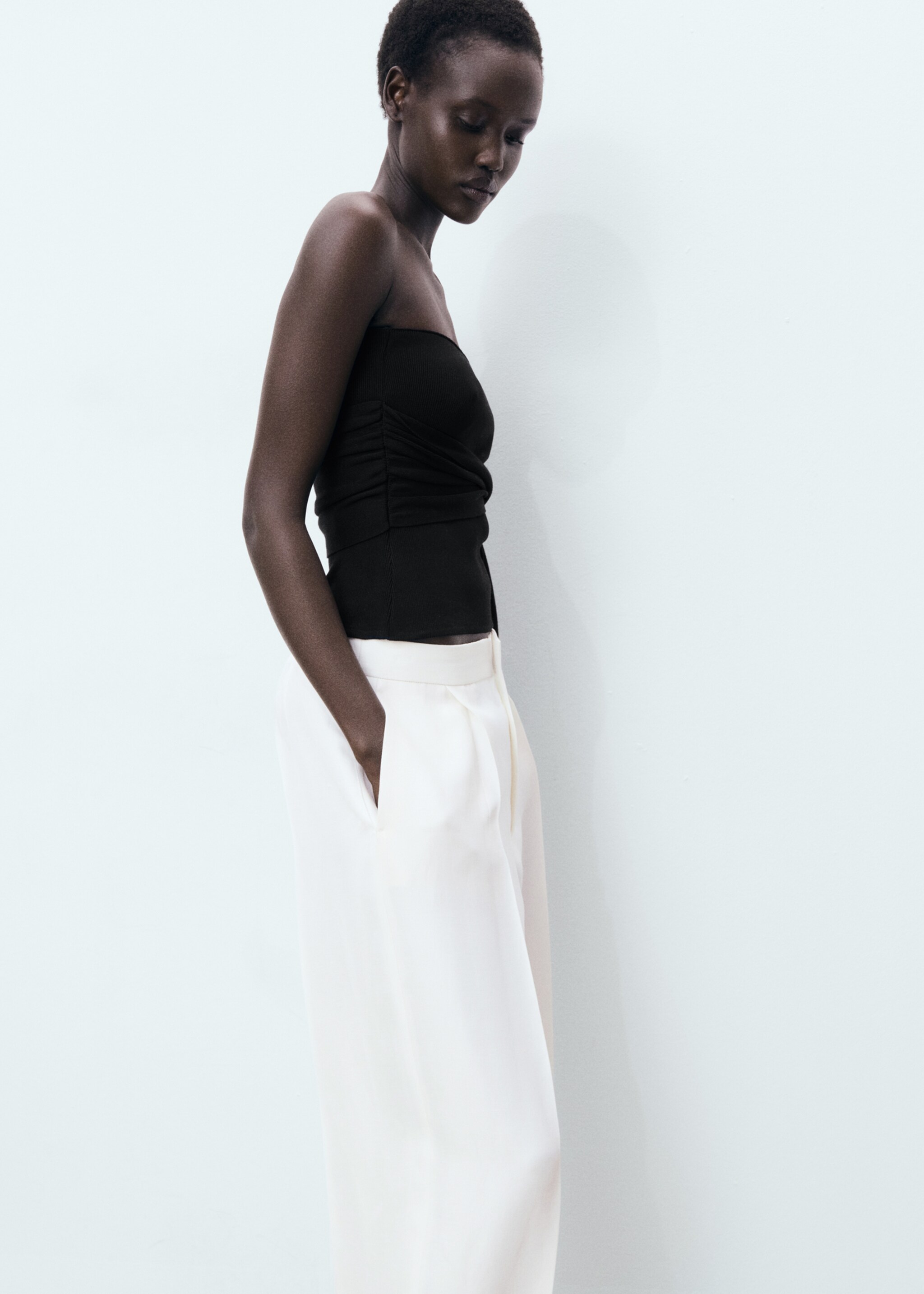 Pantalon mélange de lin pinces - Détail de l'article 2
