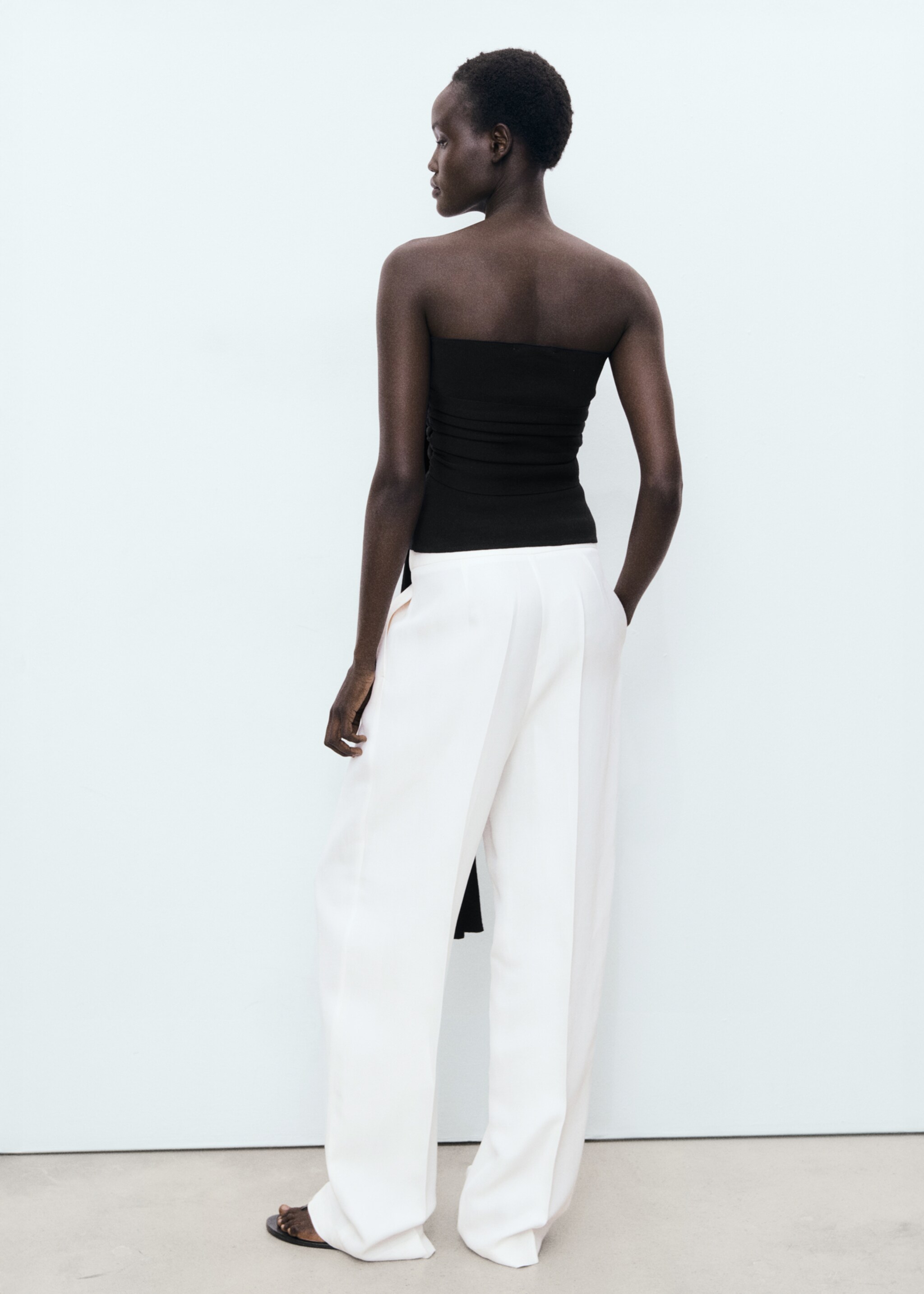 Pantalon mélange de lin pinces - Verso de l’article