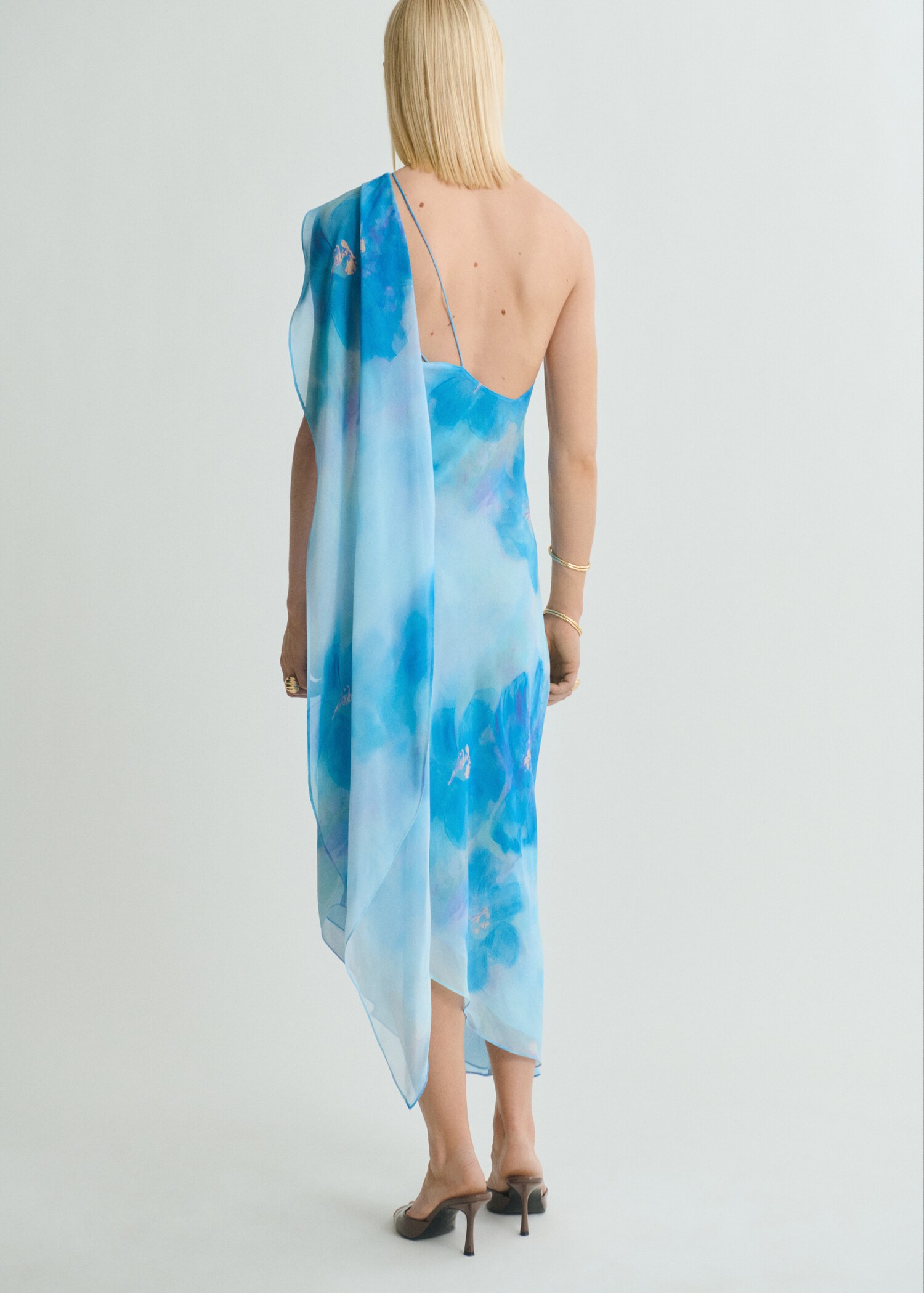 Vestido asimétrico floral fular - Reverso del artículo