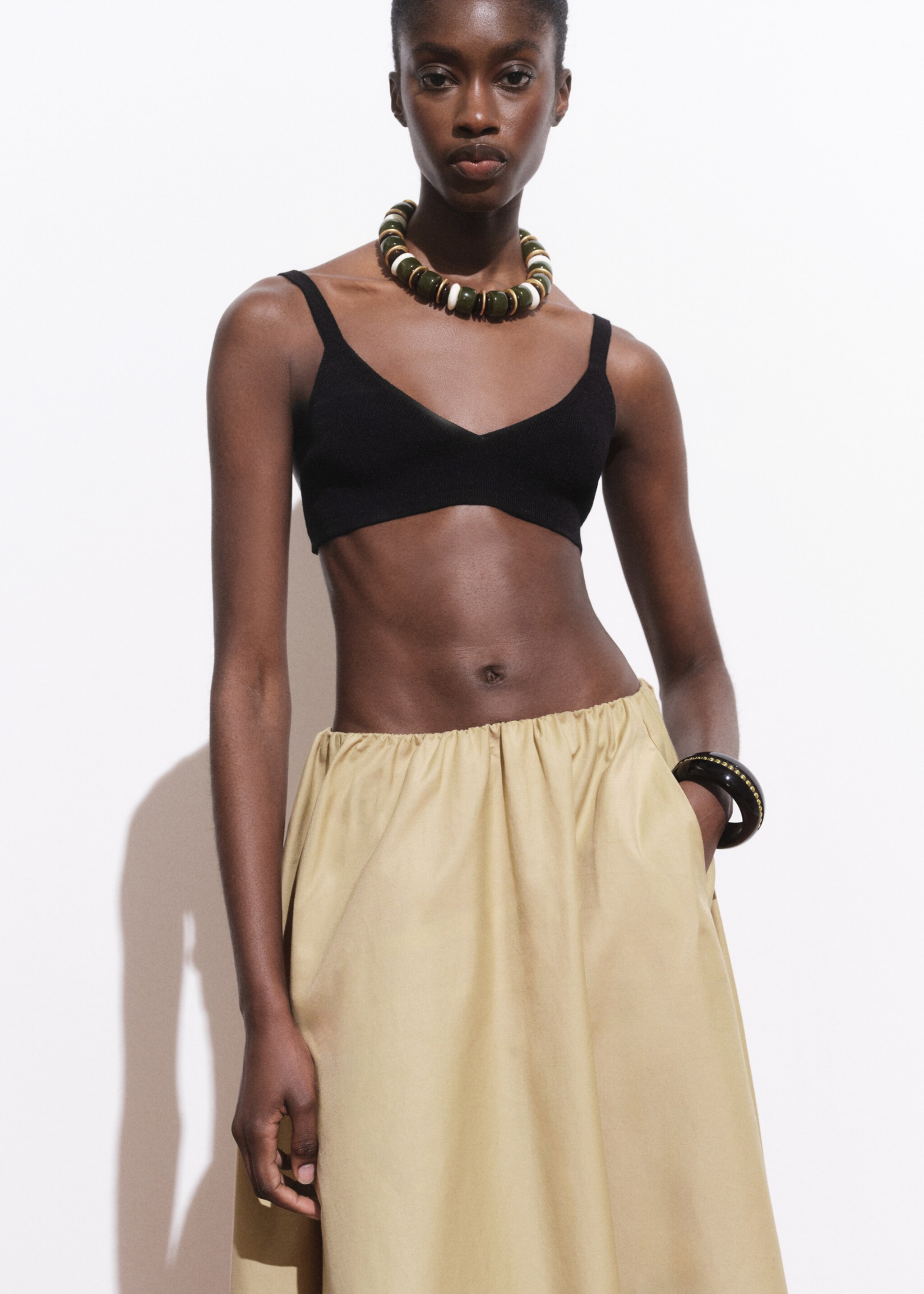 Flared cotton skirt - Details of the article 1