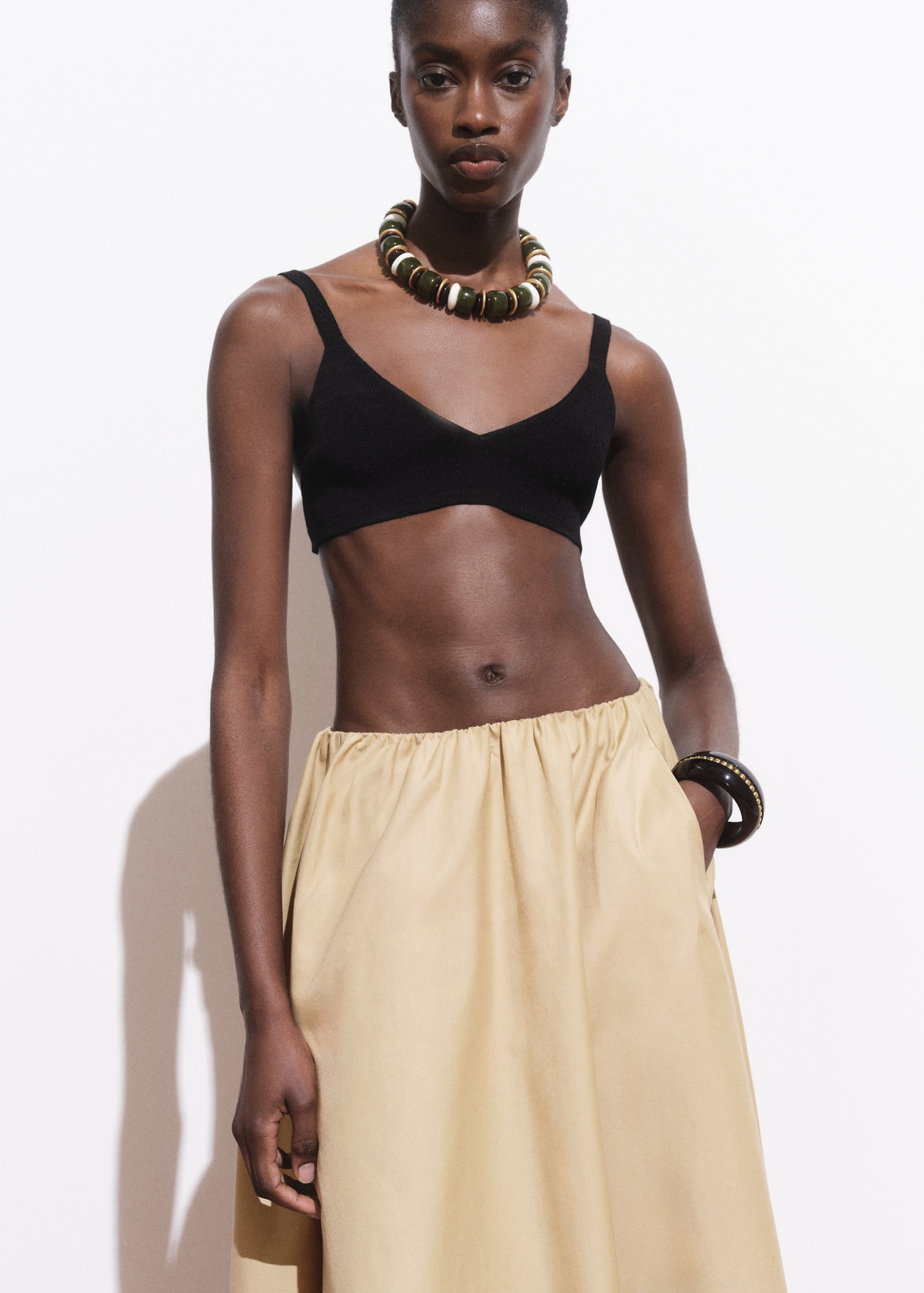 Flared cotton skirt - Details of the article 1