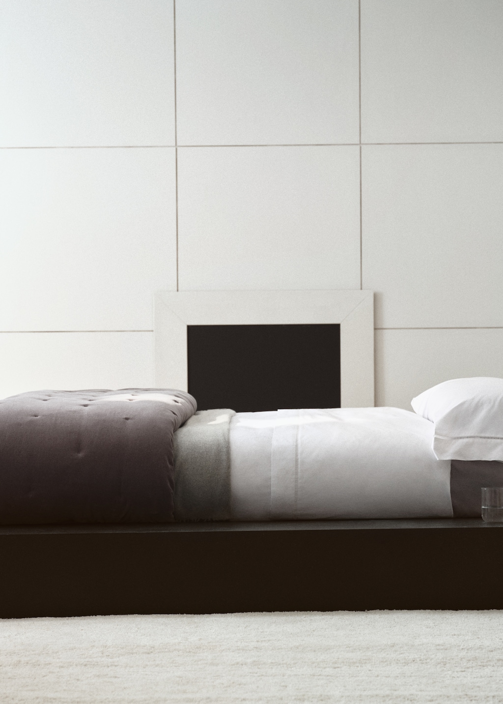 Cotton percale hemstitched top sheet for 150/160 cm bed