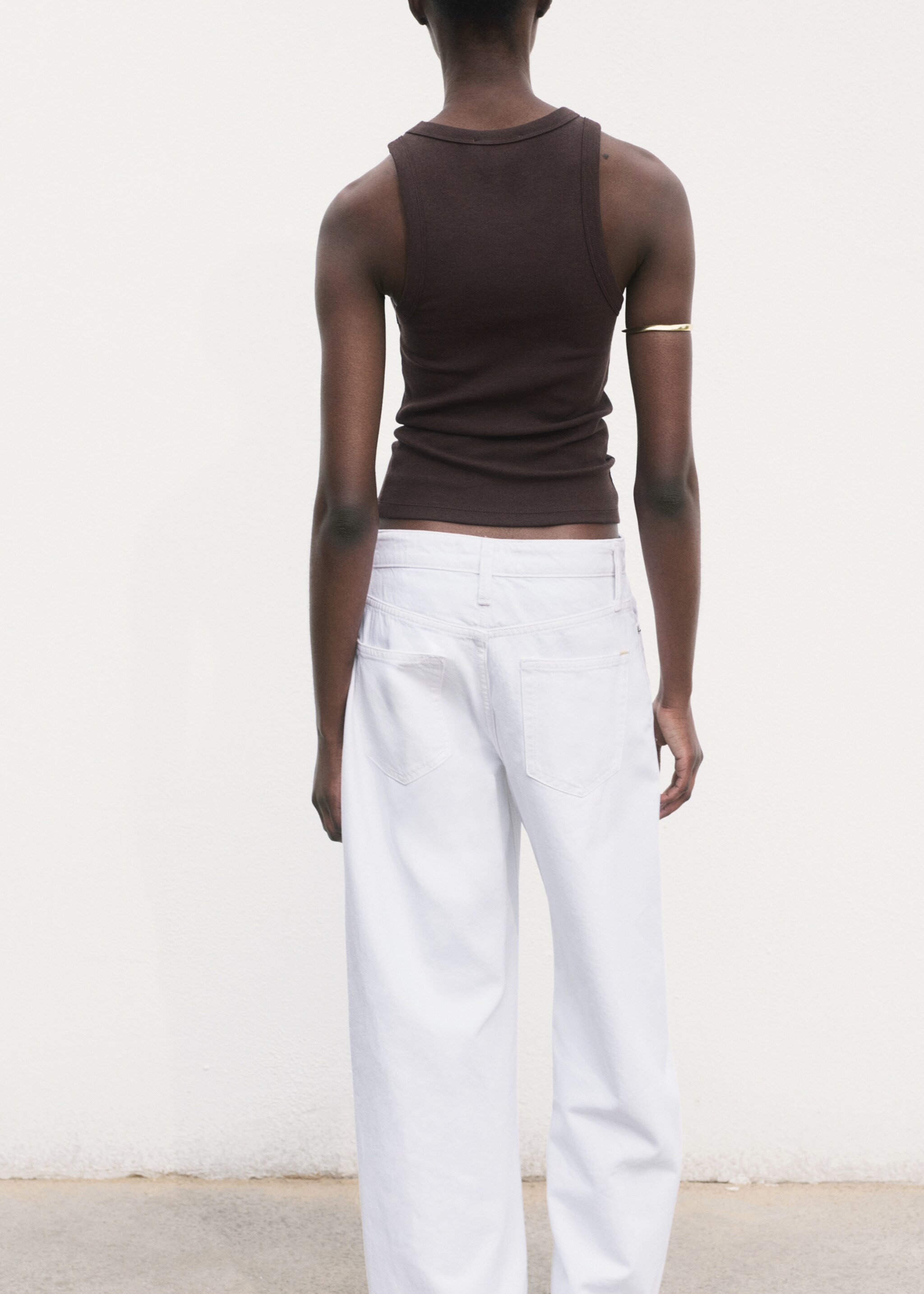 Ribbed cotton-blend top - Reverse of the article