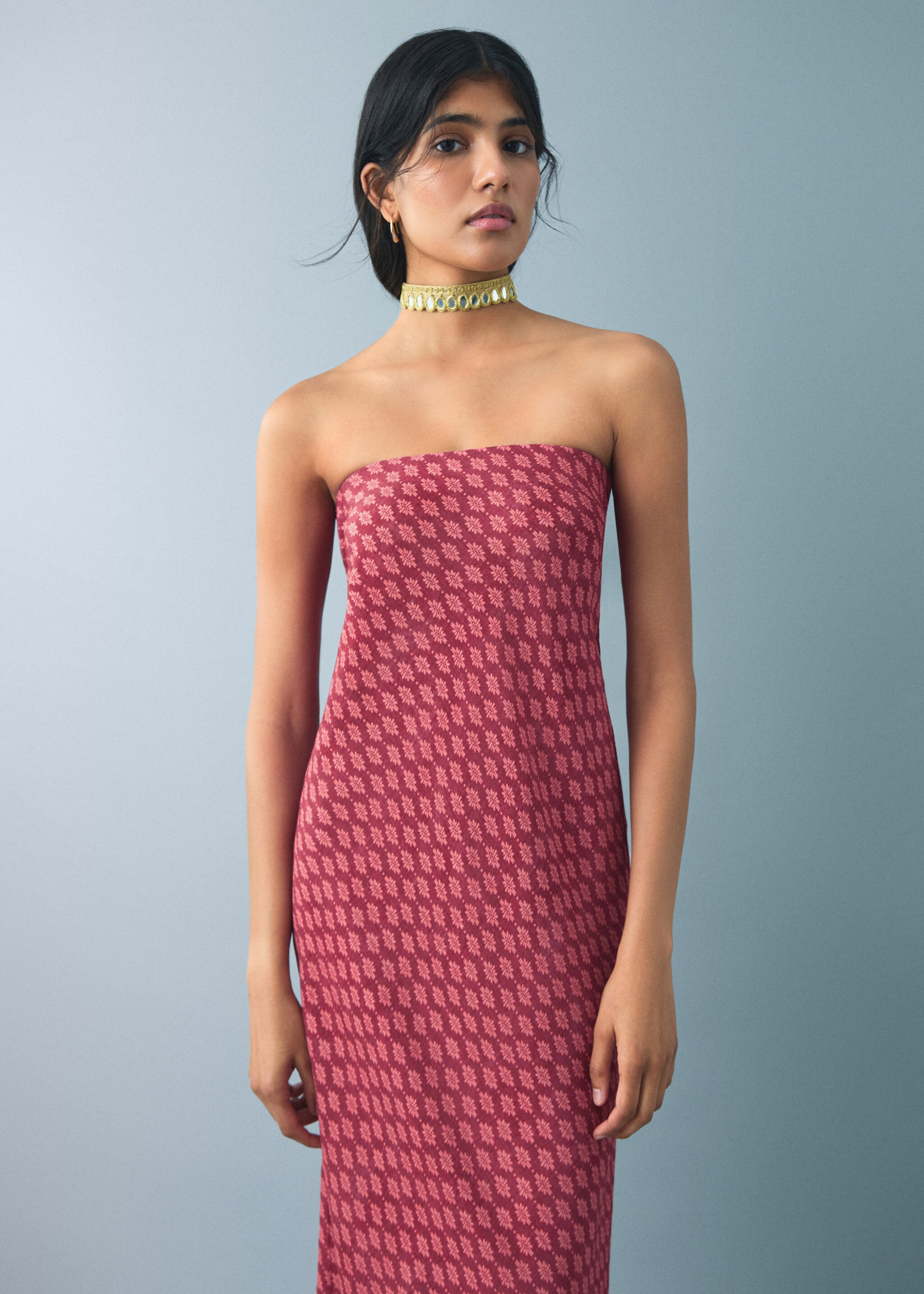 Flowy printed dress - Medium plane