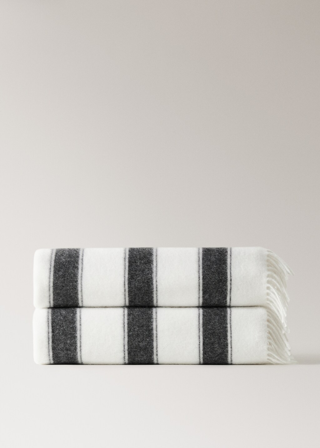 Two-tone striped wool blanket