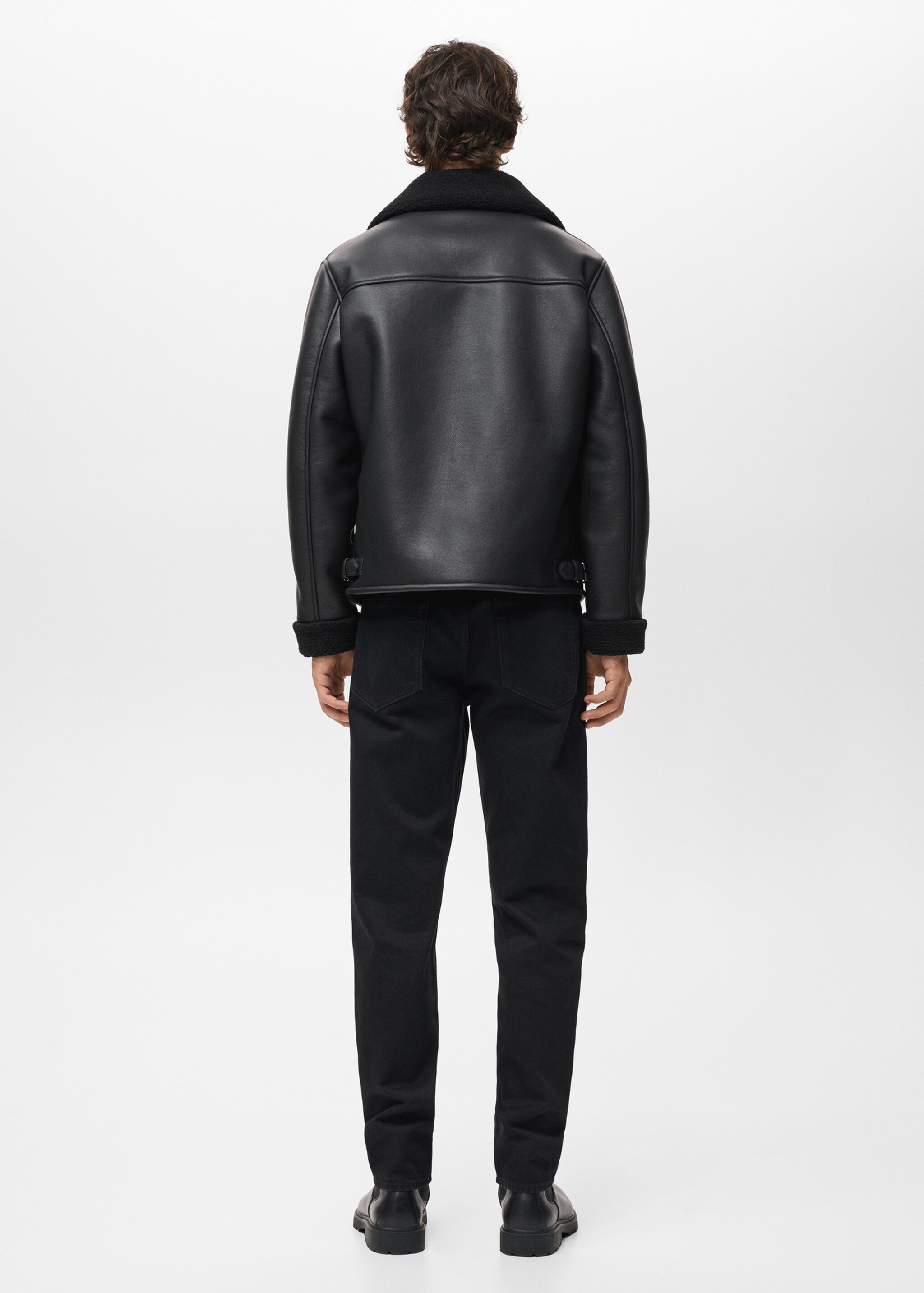 Double face sheepskin jacket - Reverse of the article, Black. Ref: 17021519-00.