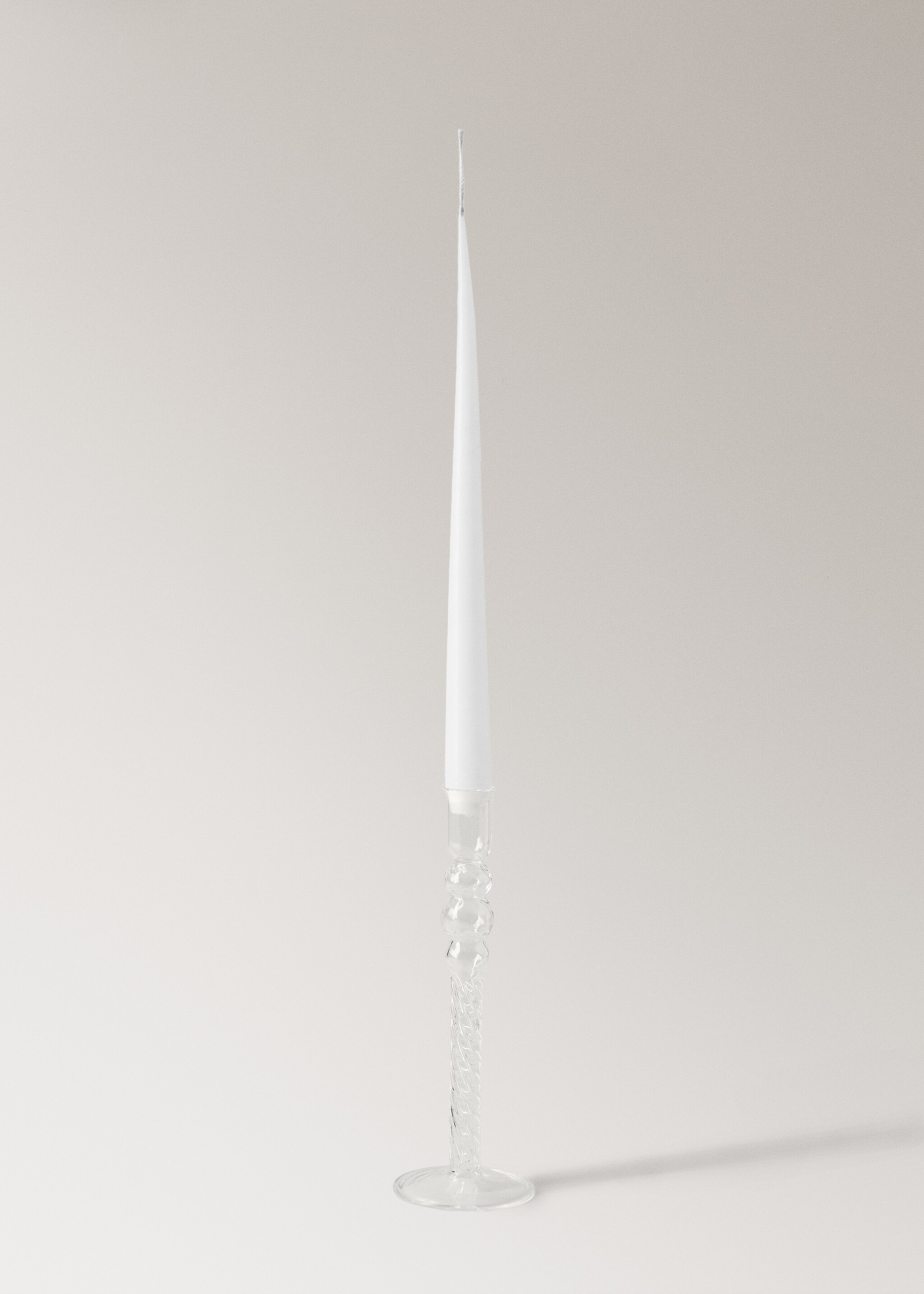 Borosilicate candelabra with spiral stem - Details of the article 3, Ice Grey. Ref: 17021526-00.