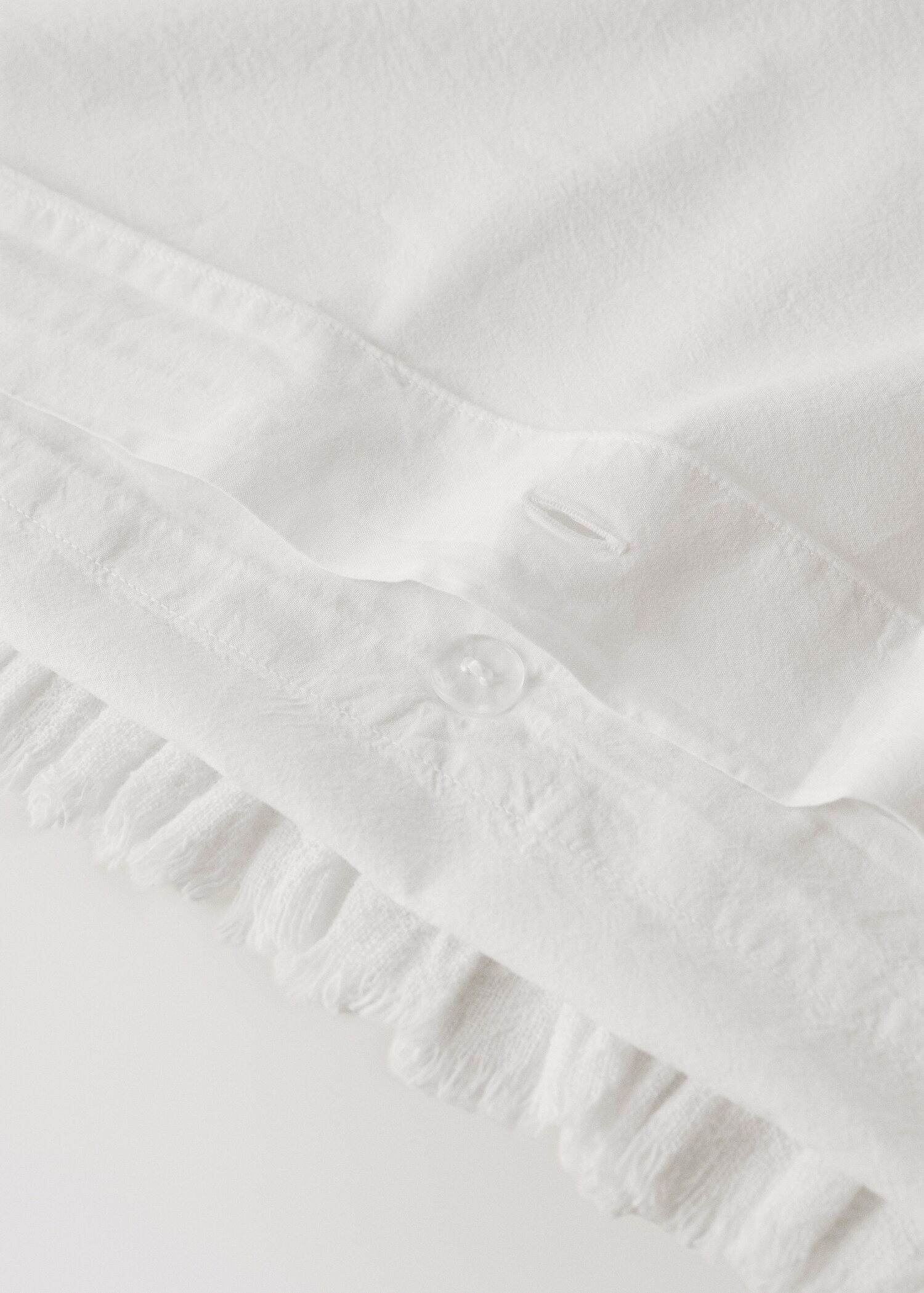 Perkal-Baumwolle Bettbezug mit Volant aus Gaze für ein 90 cm Bett - Detail des Artikels 1
