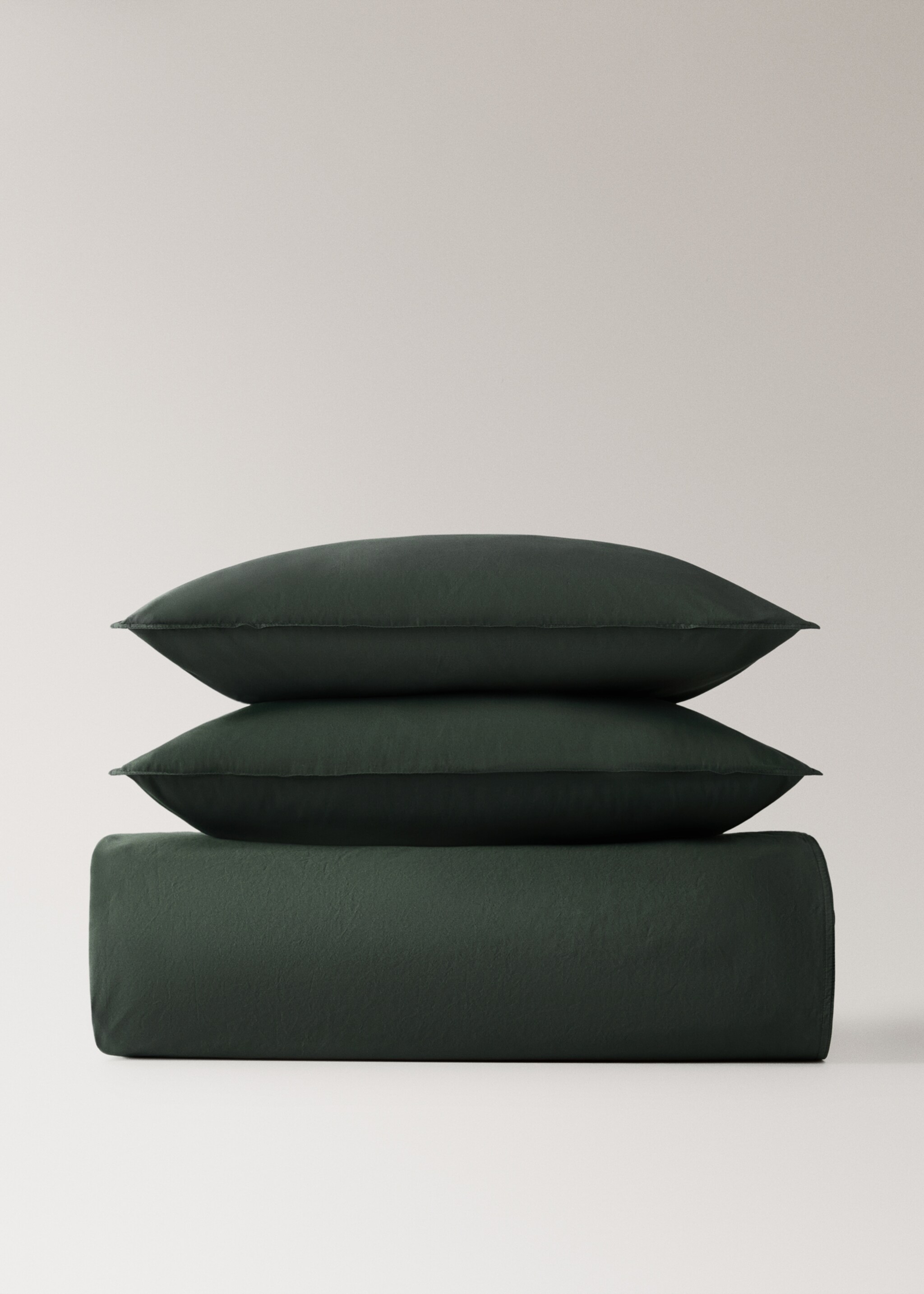 Cotton poplin double-stitched children's duvet cover for 150/160 cm bed - Article without model, Dark Green. Ref: 17021535-00.
