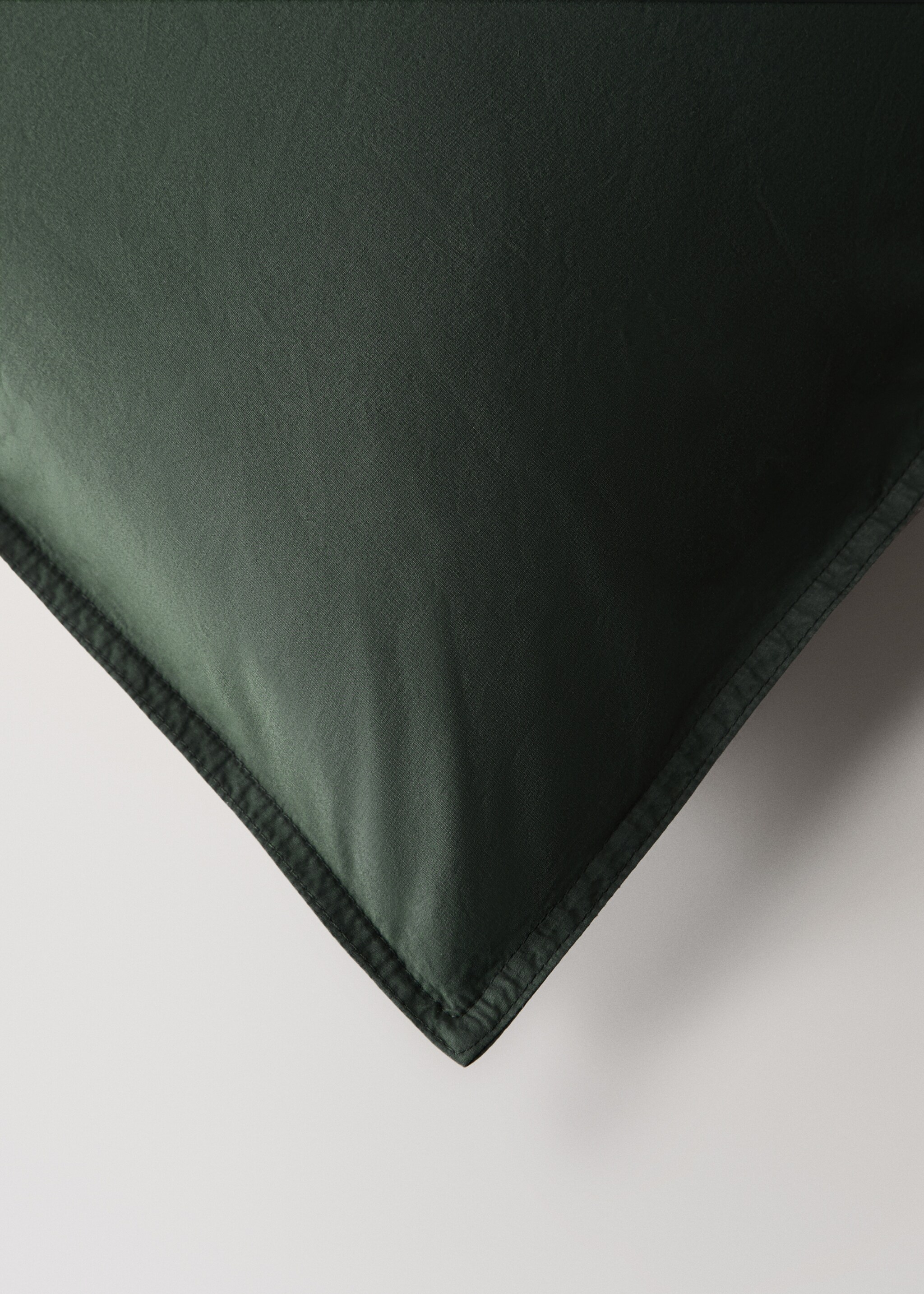 Housse de couette popeline de coton double surpiqûre lit 180/200 cm - Détail de l'article 3, Vert foncé. Ref: 17021536-00.