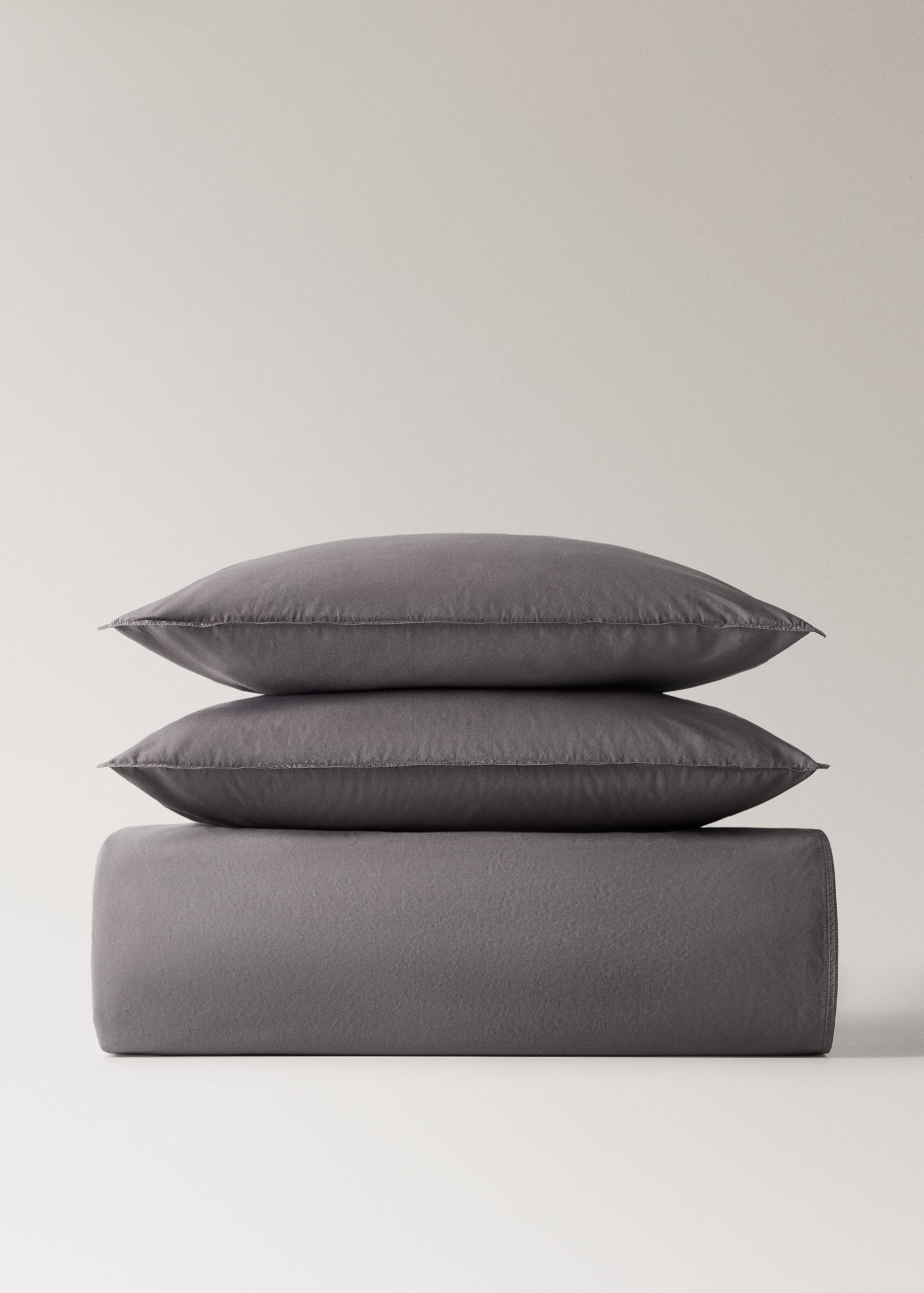 Housse de couette popeline de coton double surpiqûre lit 180/200 cm - Article sans modèle
