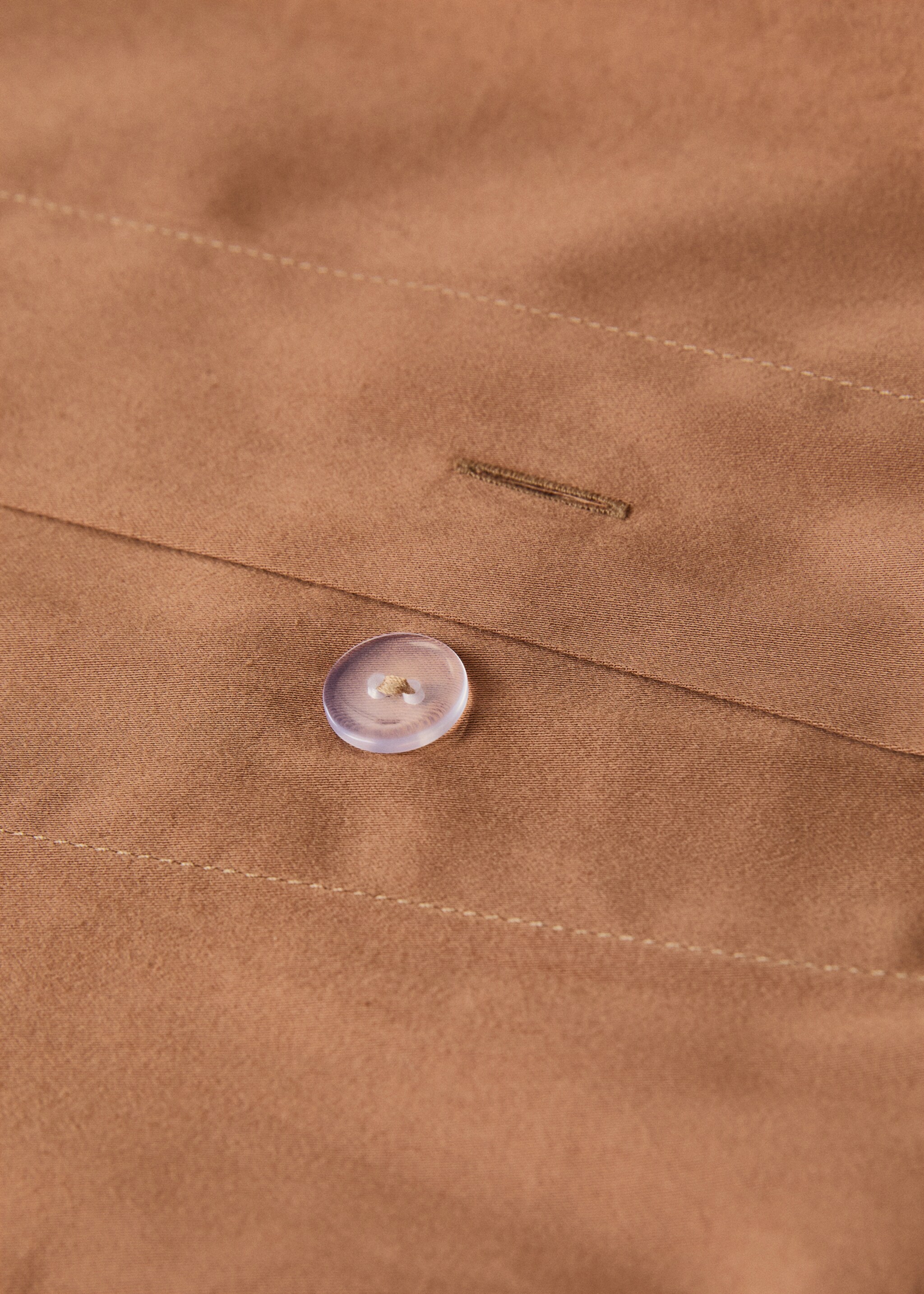 Bettbezug aus Baumwollsatin, zweifach gewaschen, gesteppt, 150/160 cm - Detail des Artikels 2, Bräunliches Orange. Ref: 17021539-00.