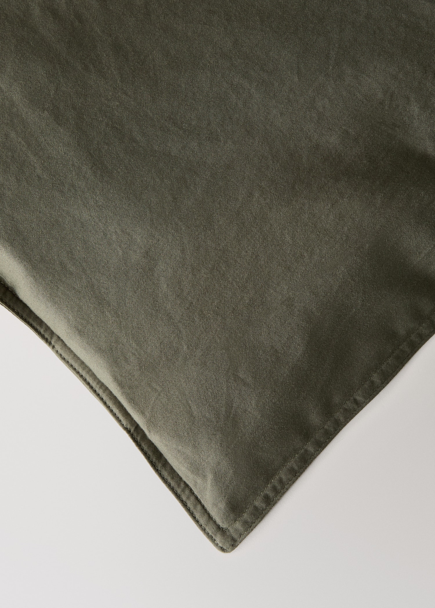 Washed satin cotton double-stitched duvet cover King bed - Details of the article 3
