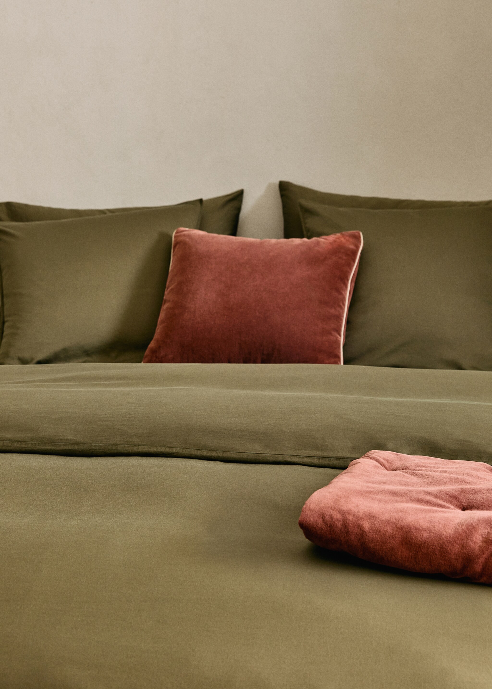 Washed satin cotton double-stitched duvet cover King bed - Details of the article 7