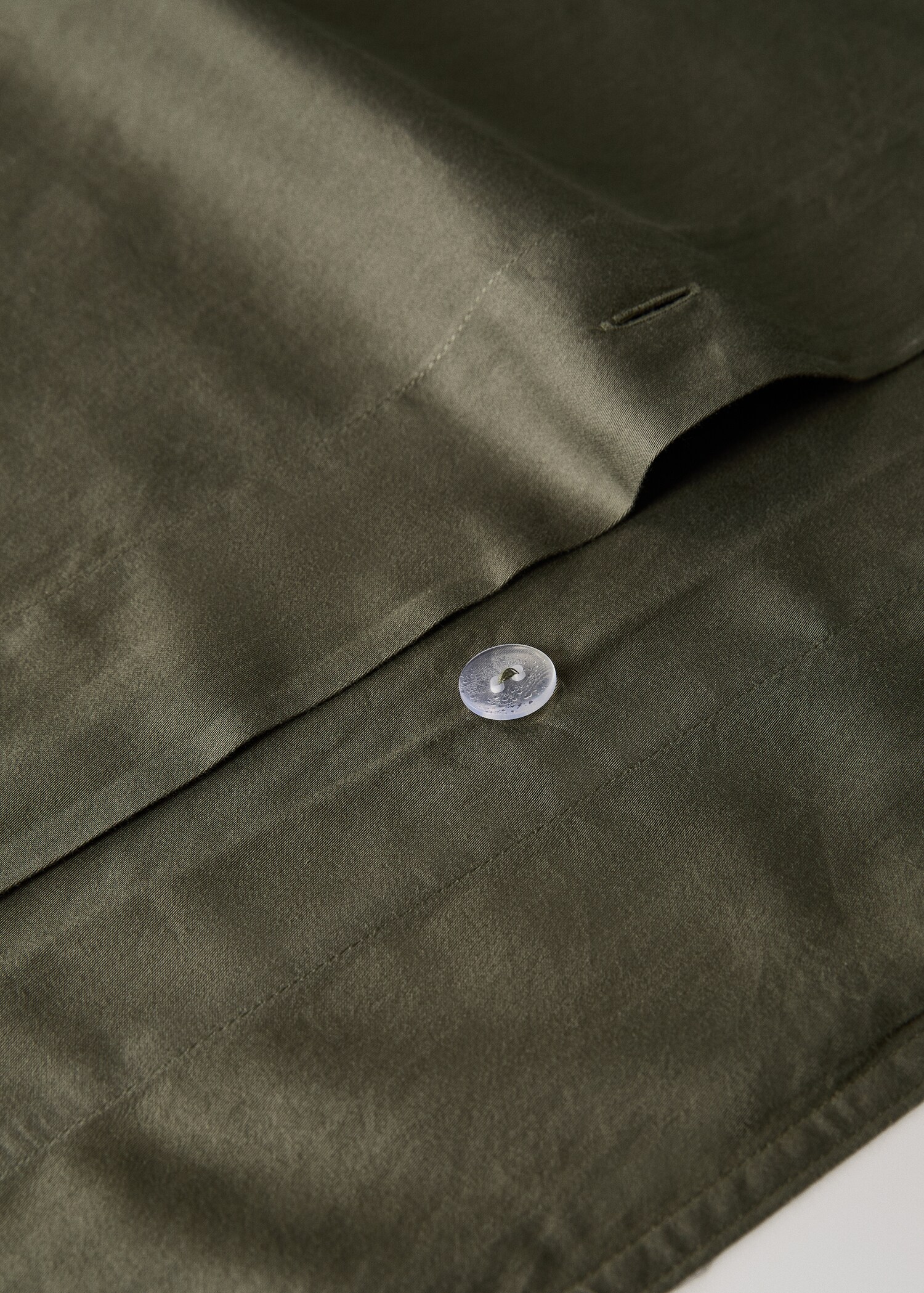 Washed satin cotton double-stitched duvet cover Superking bed - Details of the article 1