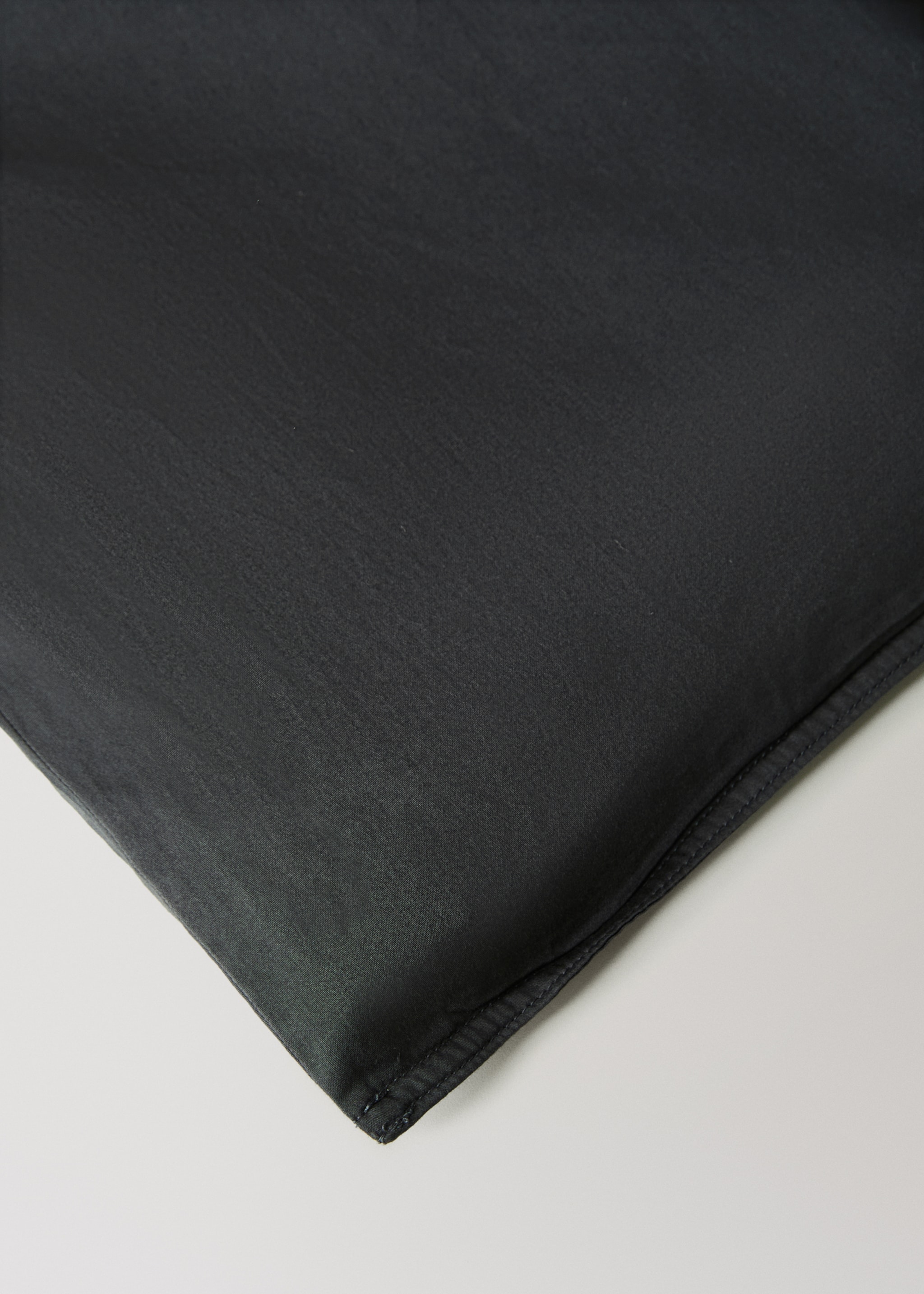 Funda nórdica algodón satén lavado doble pespunte cama 180/200 cm - Detalle del artículo 2, Gris antracita. Ref: 17021540-00.