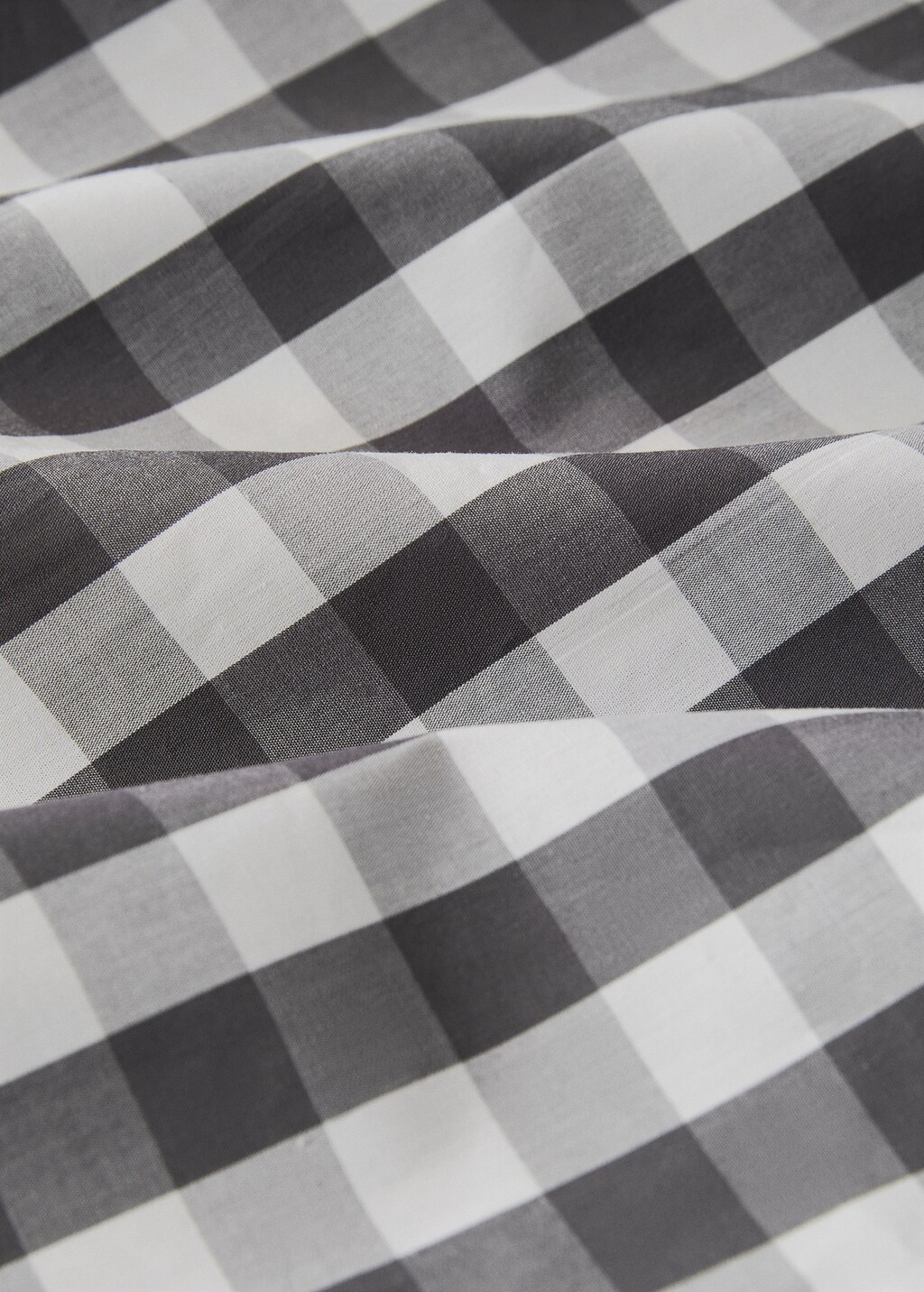 Percale cotton gingham check duvet cover for / cm bed