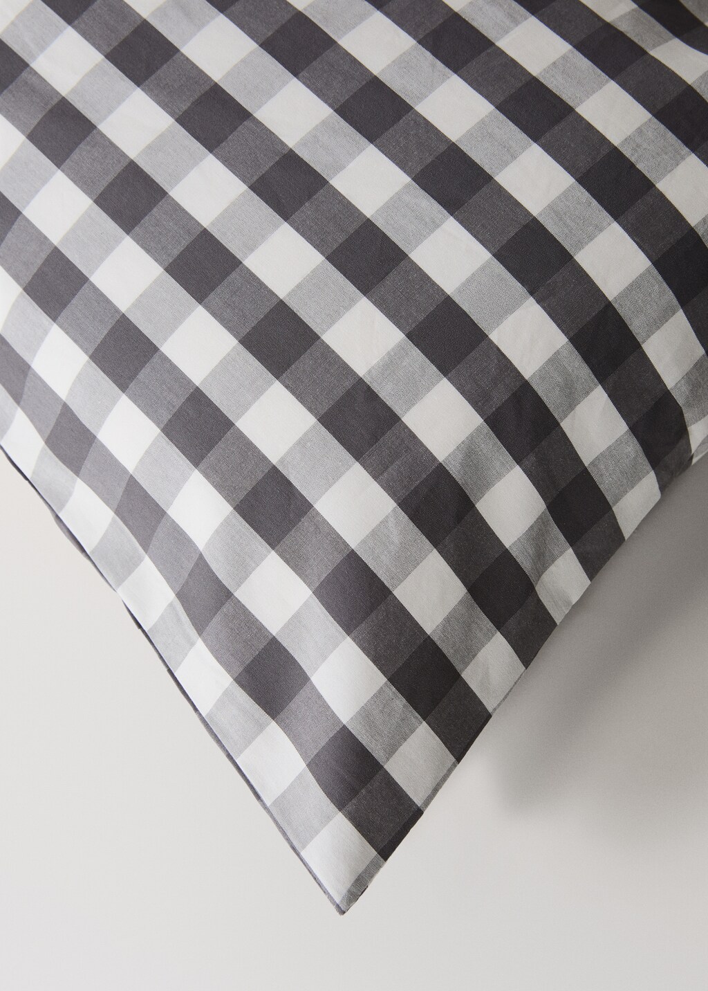 Percale cotton gingham check duvet cover for / cm bed