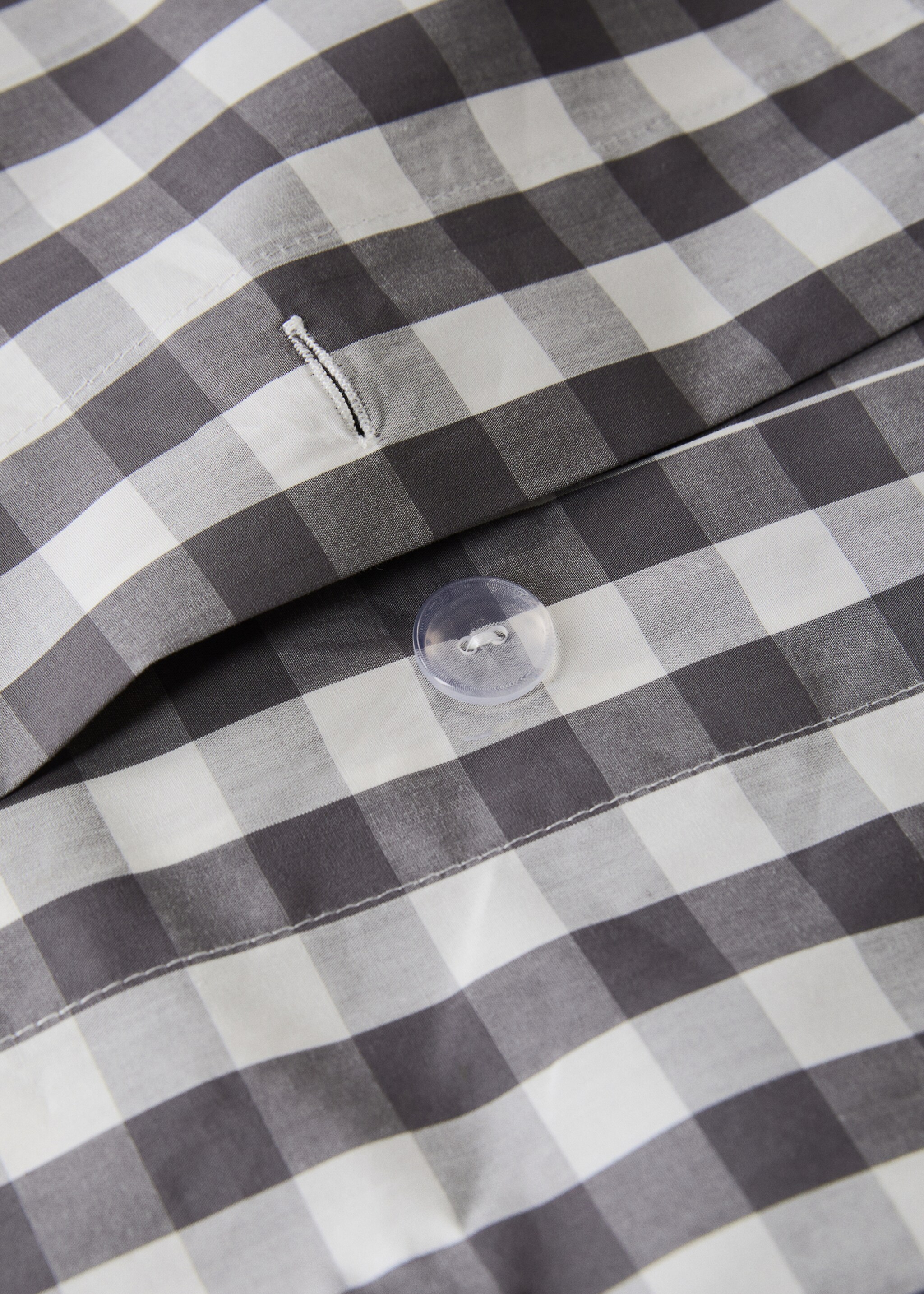 Percale cotton duvet cover in gingham check for a 150/160 cm bed - Details of the article 1