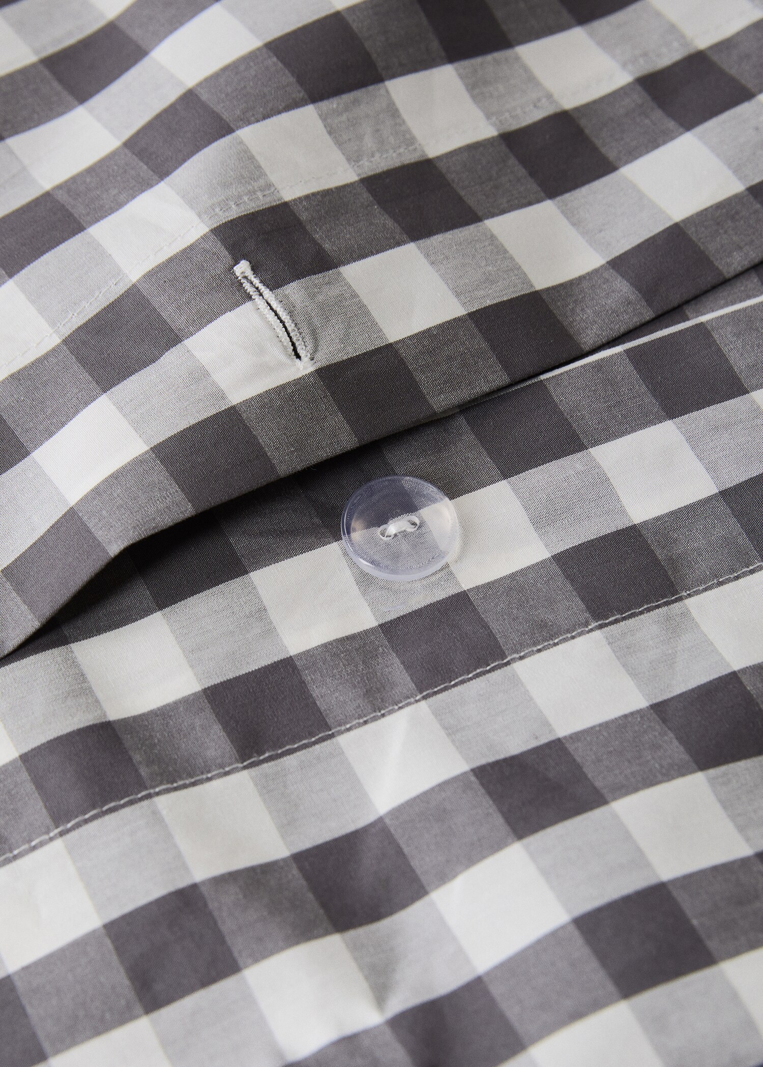 Percale cotton duvet cover in gingham check for a 150/160 cm bed - Details of the article 1