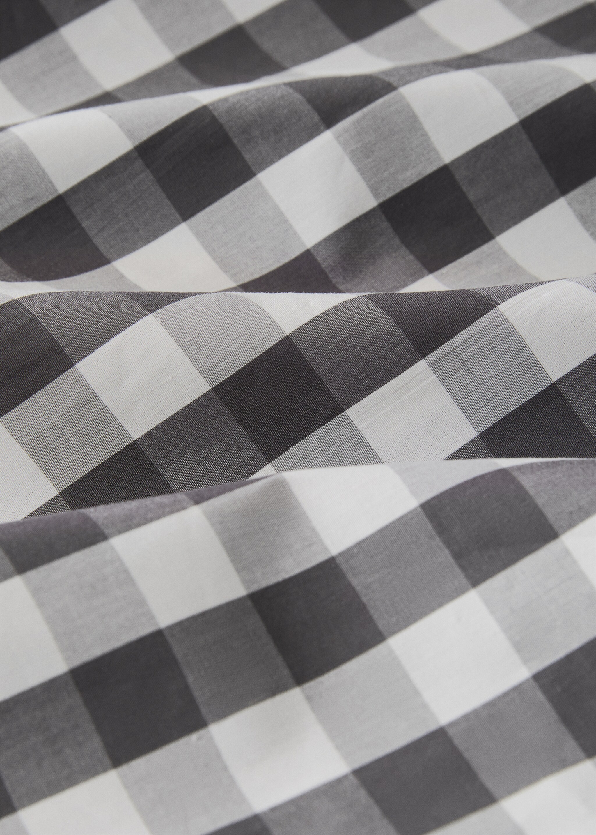 Percale cotton duvet cover in gingham check for a 150/160 cm bed - Details of the article 2