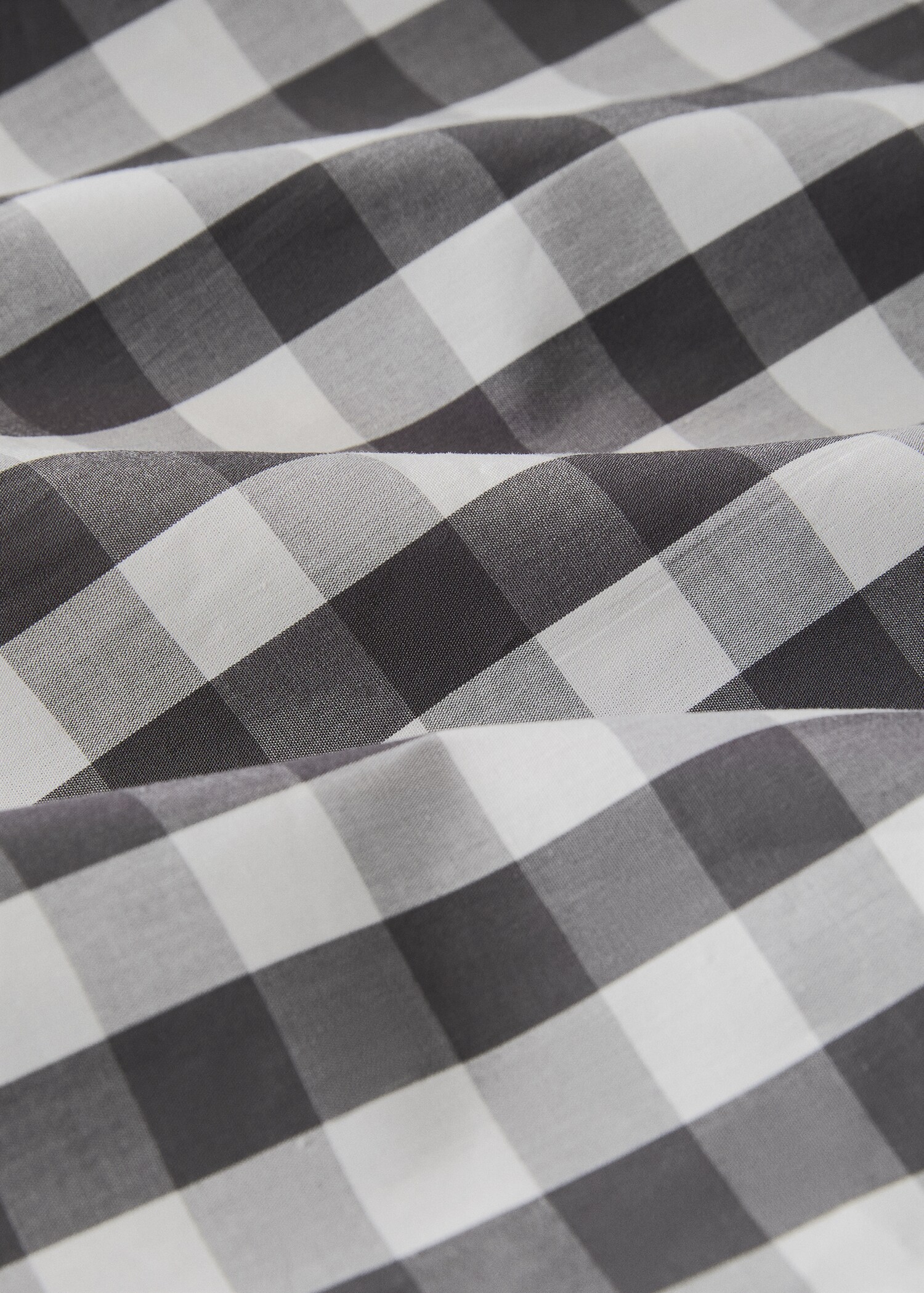 Percale cotton duvet cover in gingham check for a 150/160 cm bed - Details of the article 2