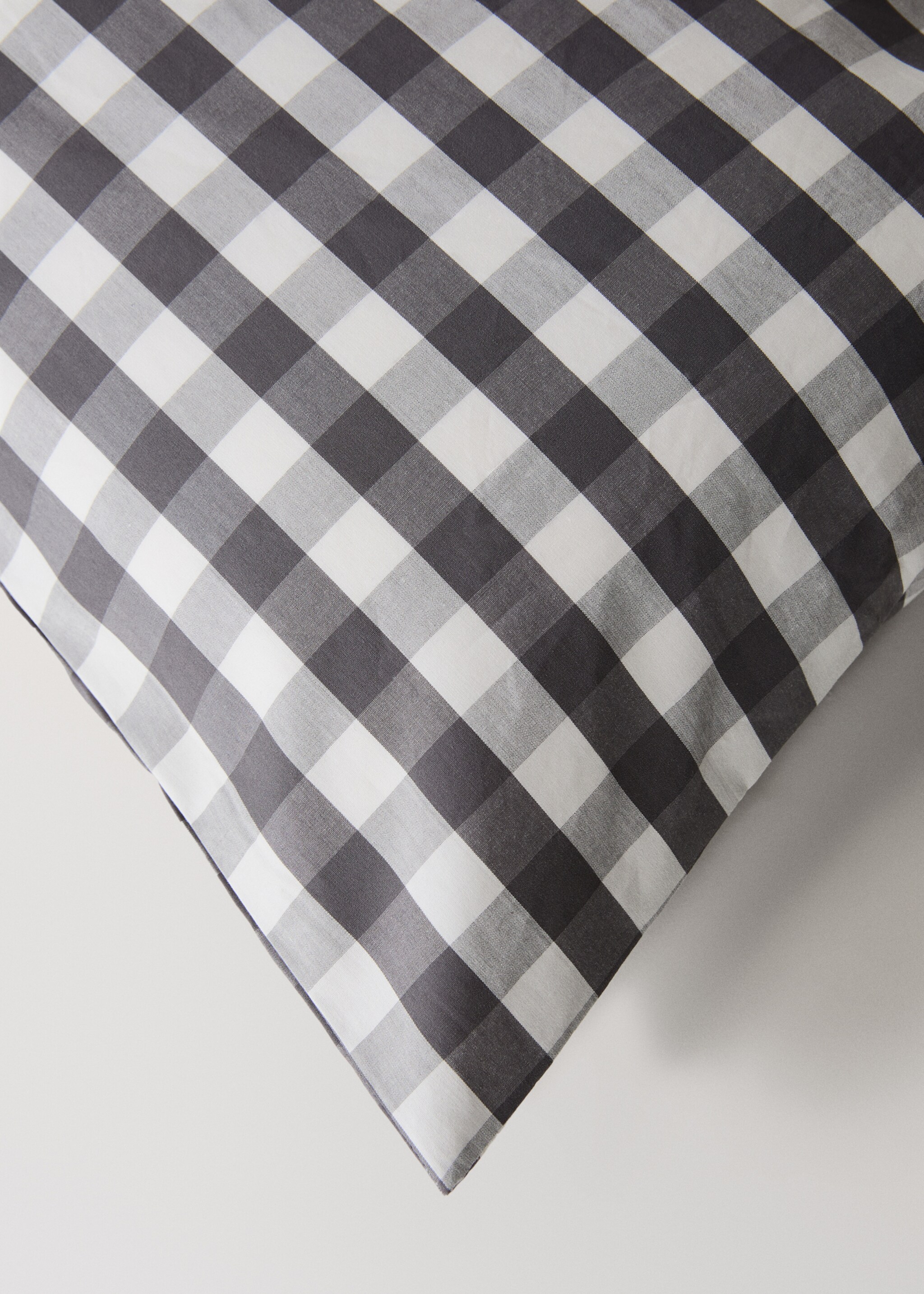Percale cotton duvet cover in gingham check for a 150/160 cm bed - Details of the article 3