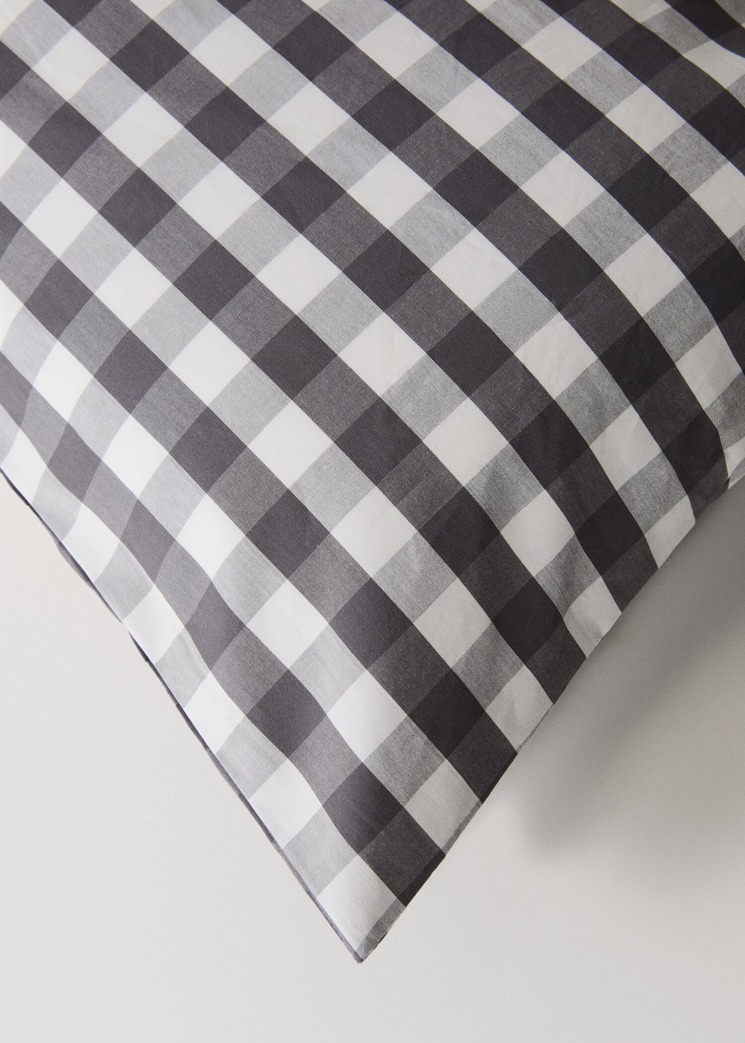 Percale cotton duvet cover in gingham check for a 150/160 cm bed - Details of the article 3