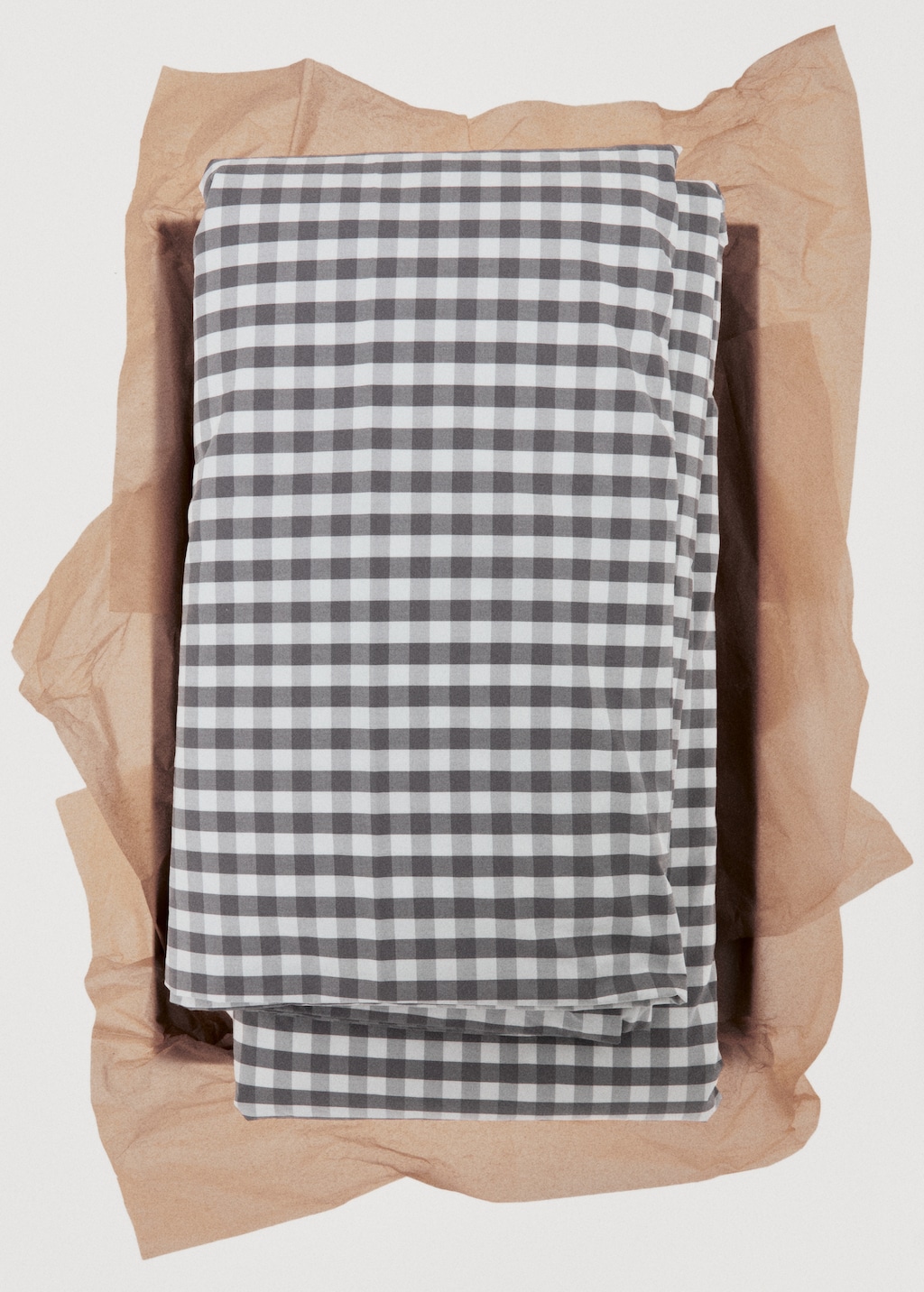 Percale cotton gingham check duvet cover for 150/160 cm bed