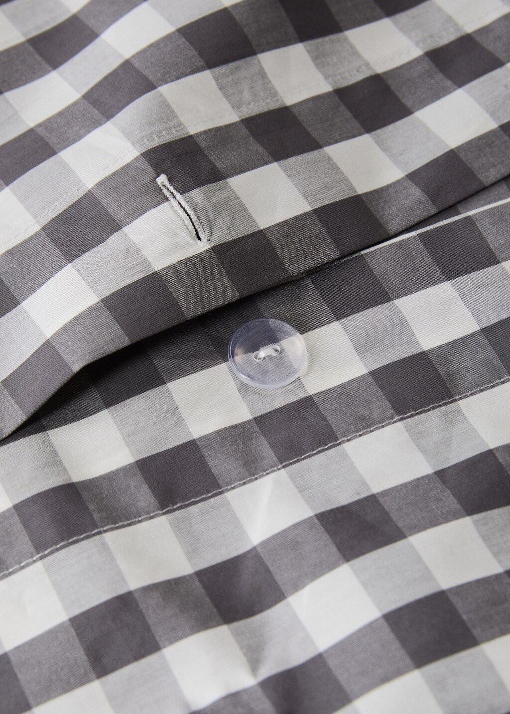 Percale cotton gingham check duvet cover for 180/200 cm bed